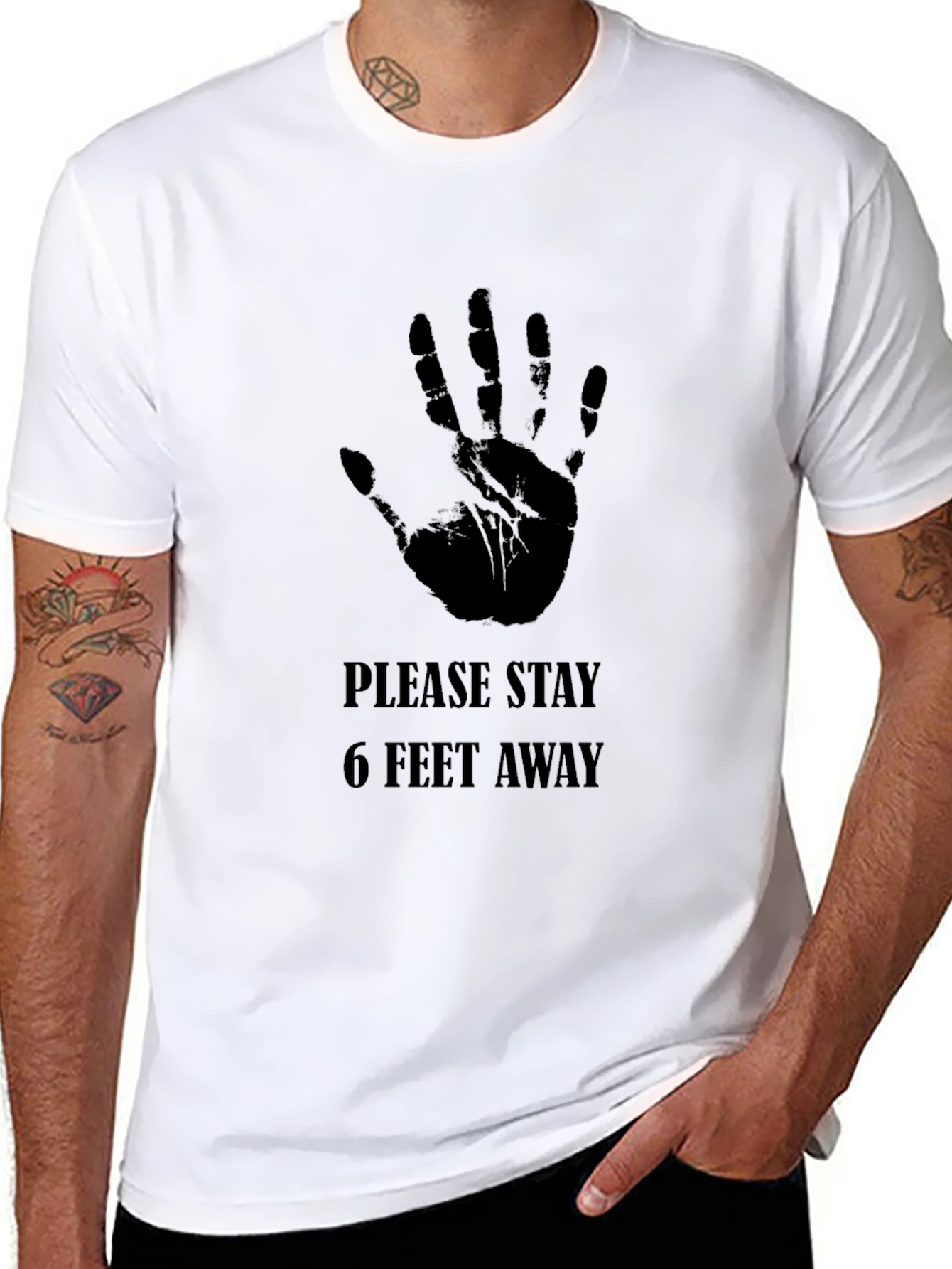 Stay Away Hand Print Graphic Tee