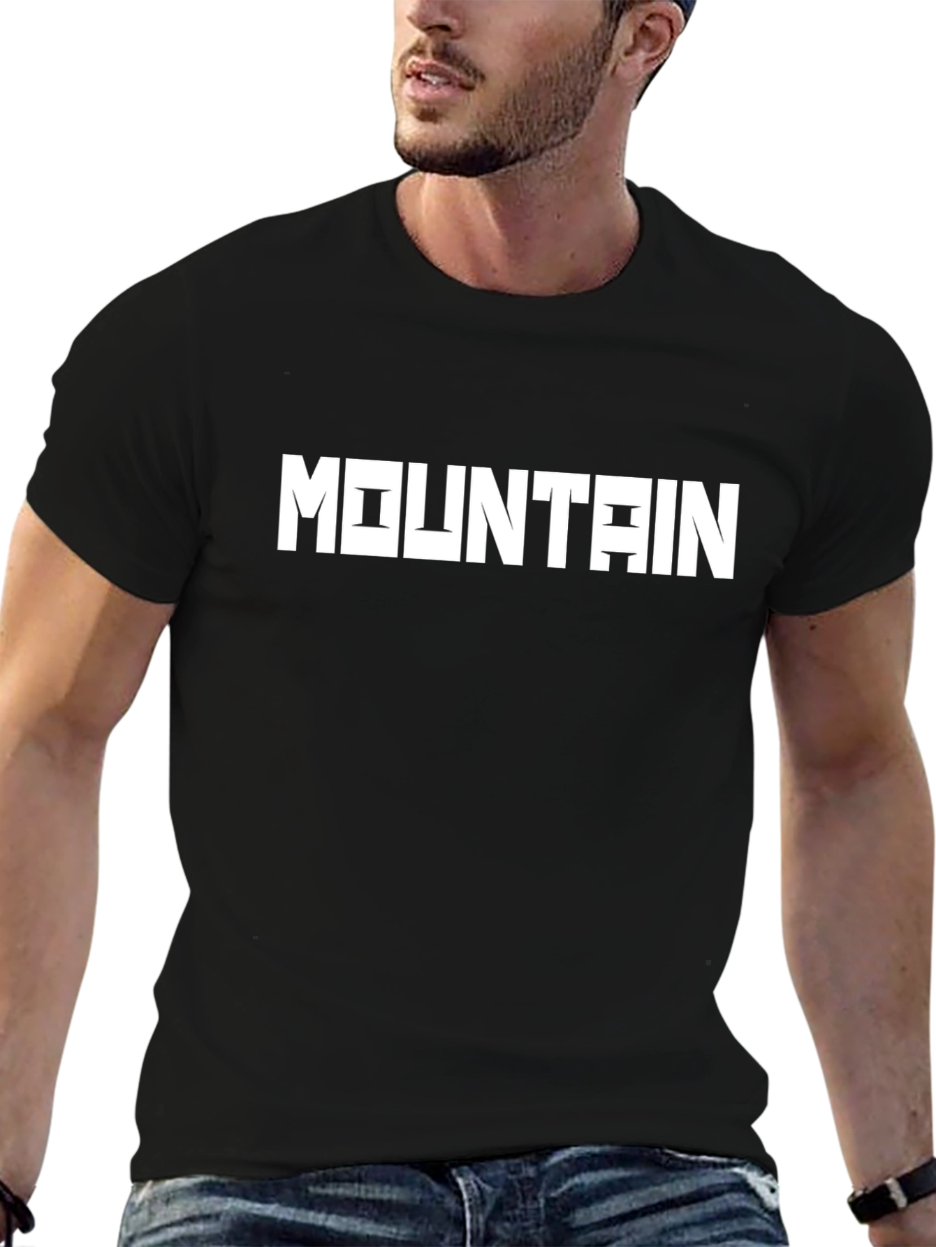 Mountain Graphic Tee - Black Casual T-Shirt
