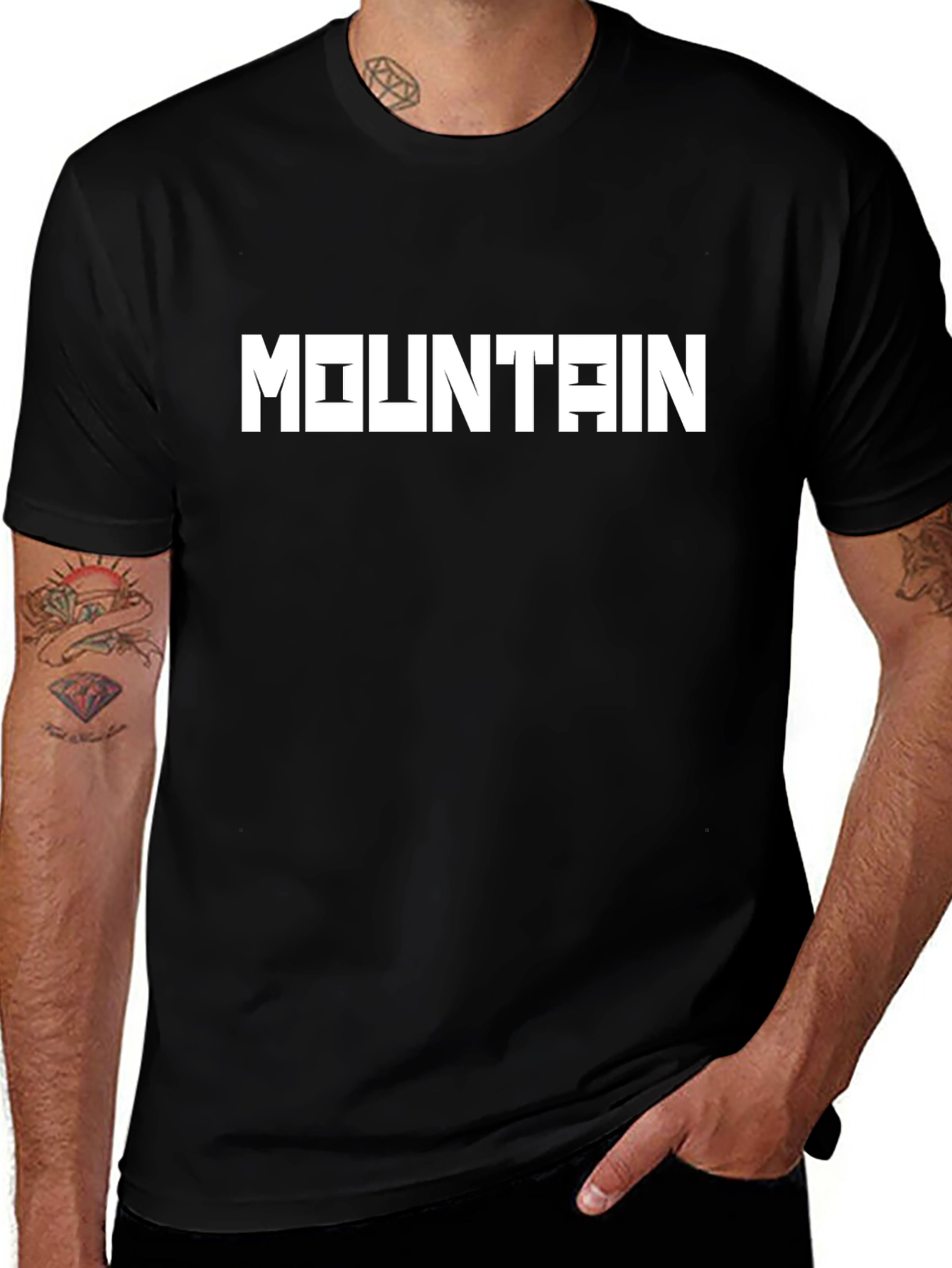 Mountain Graphic Tee - Black Casual T-Shirt
