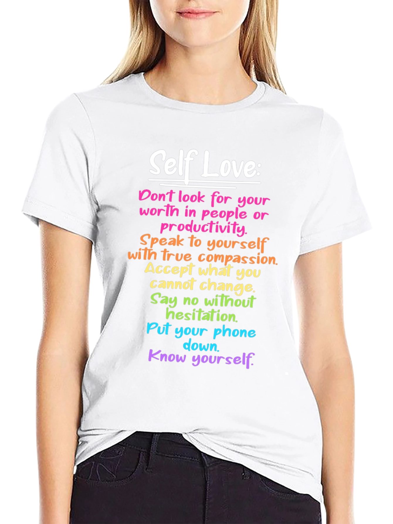 Self Love Affirmations Black T-Shirt
