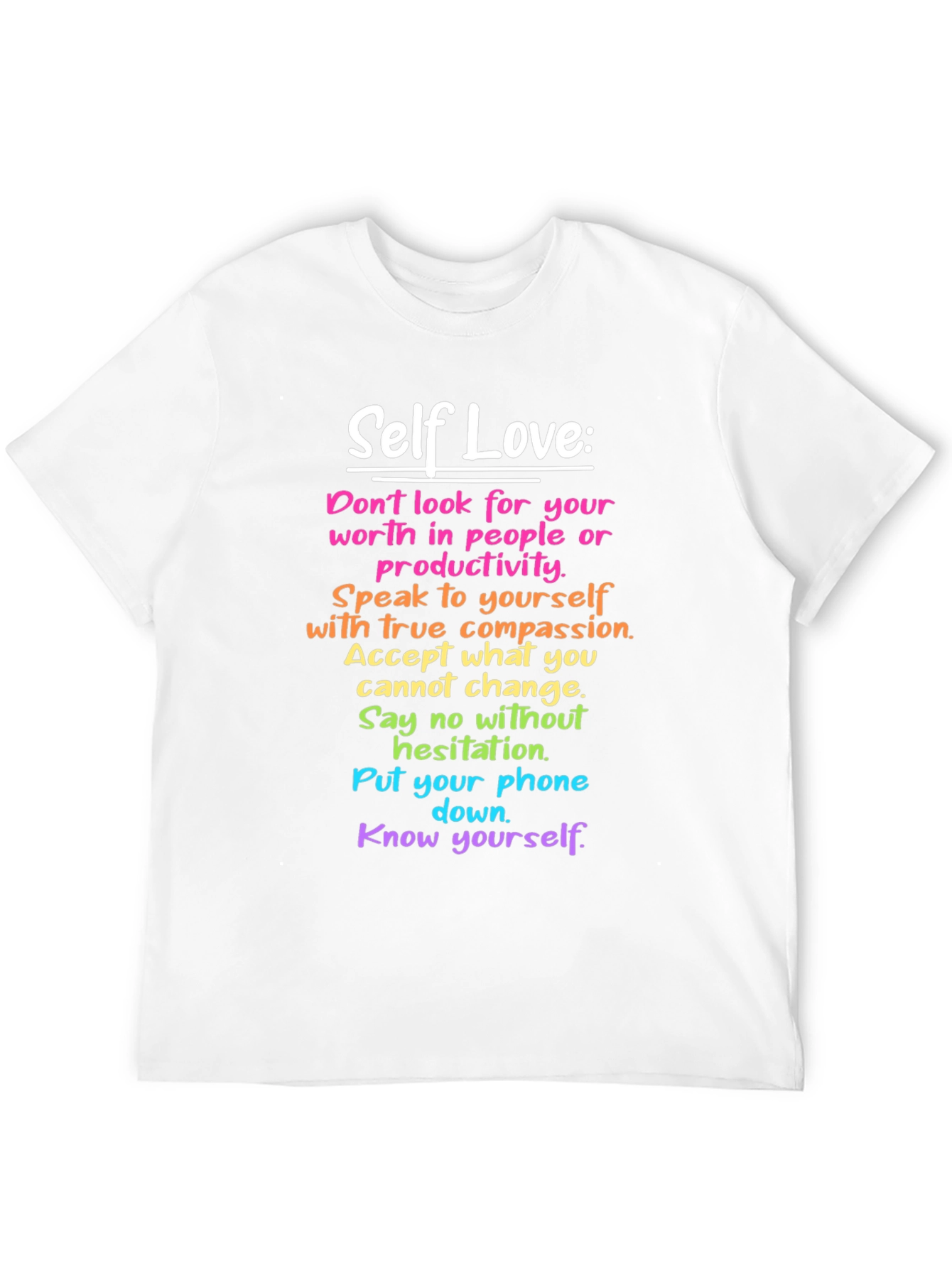 Self Love Affirmations Black T-Shirt