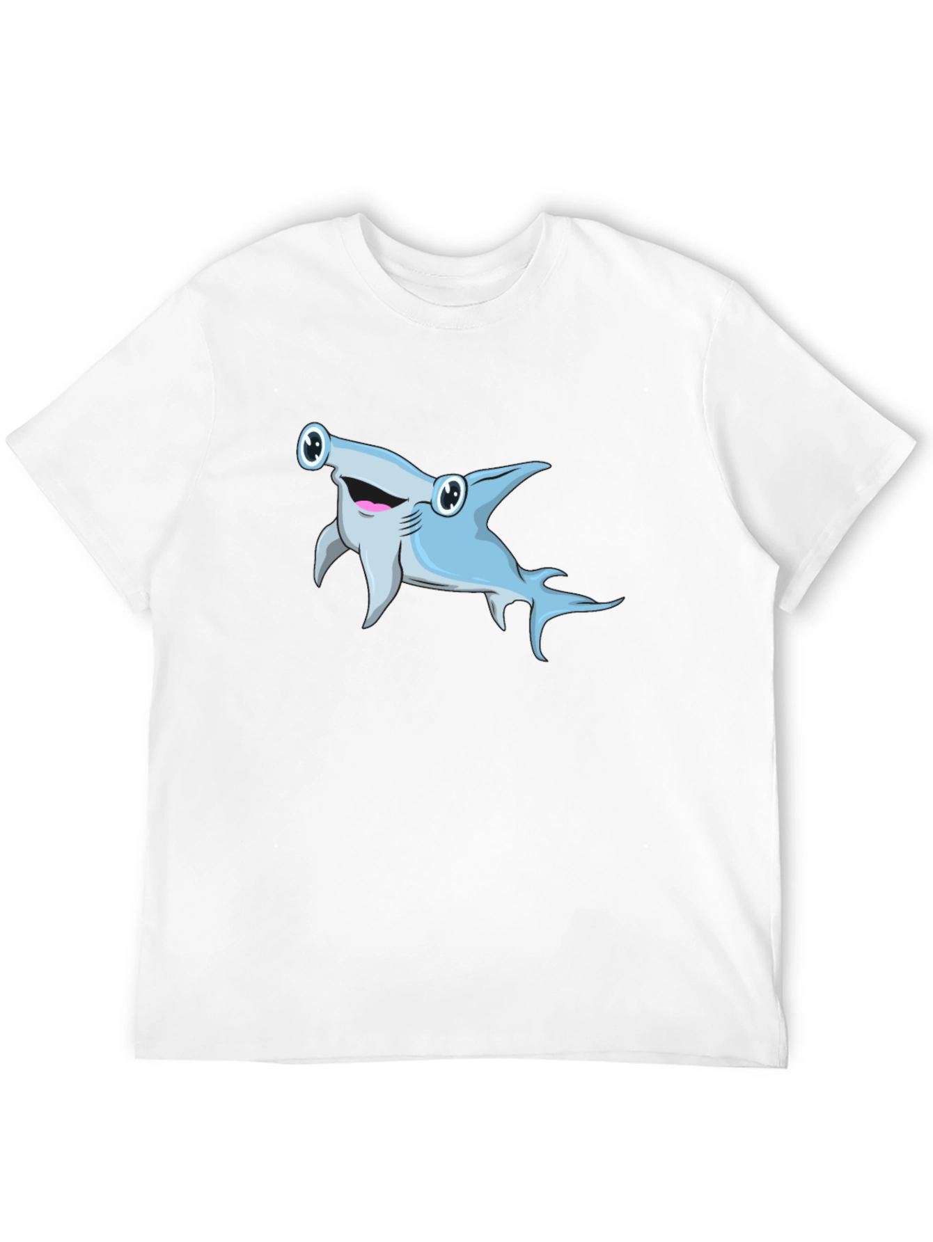 Cartoon Hammerhead Shark Graphic T-Shirt