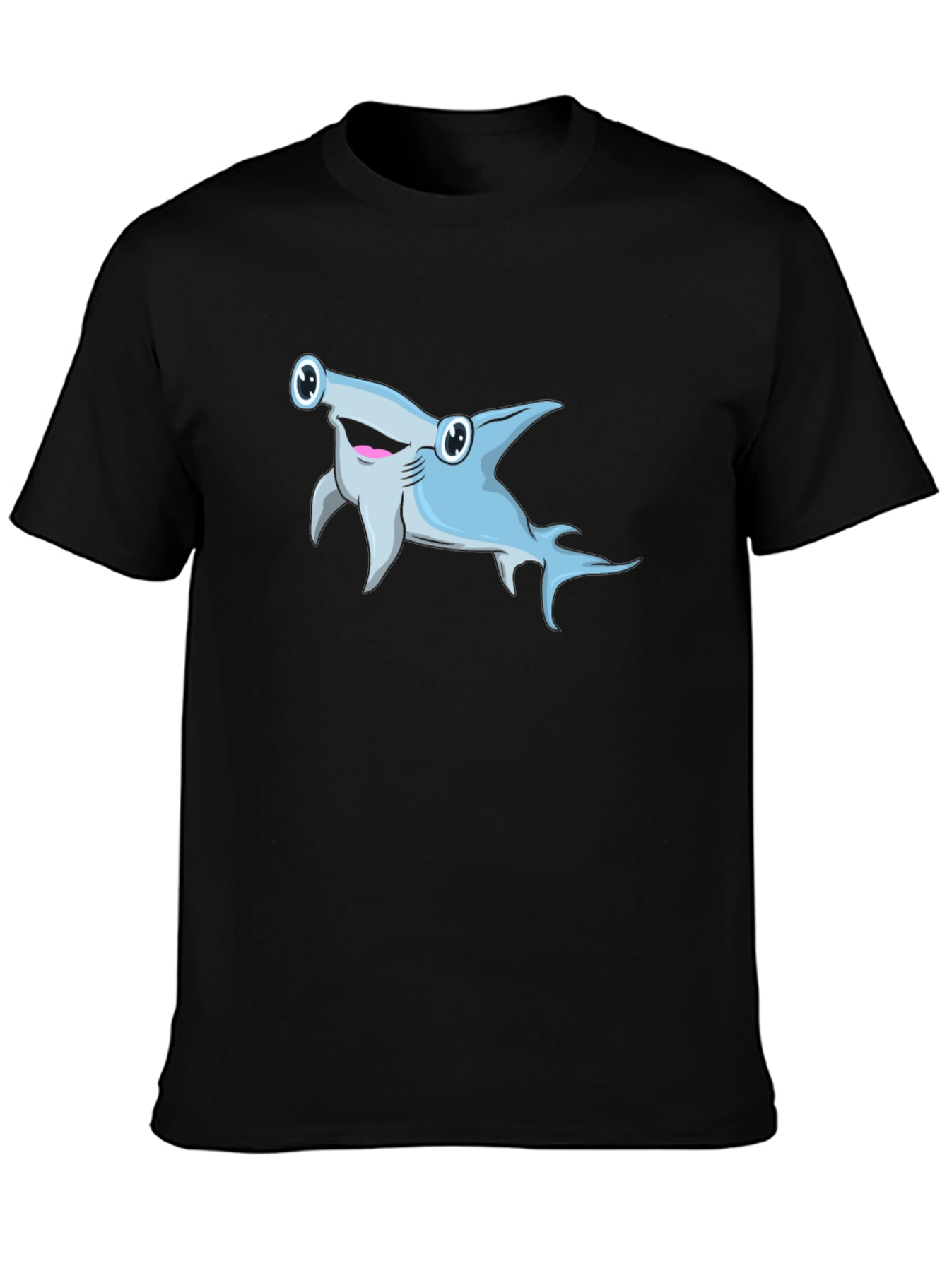 Cartoon Hammerhead Shark Graphic T-Shirt