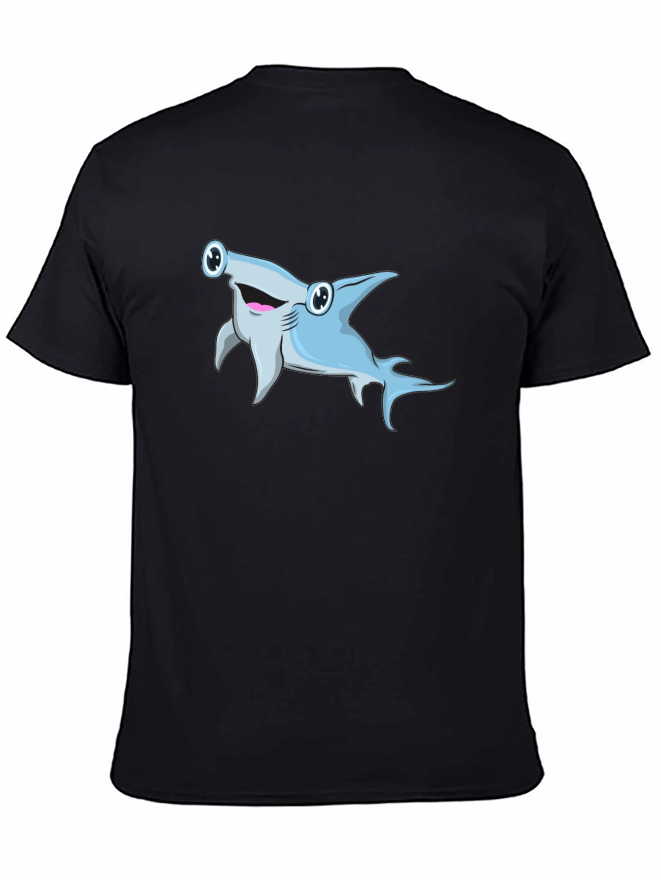 Cartoon Hammerhead Shark Graphic T-Shirt