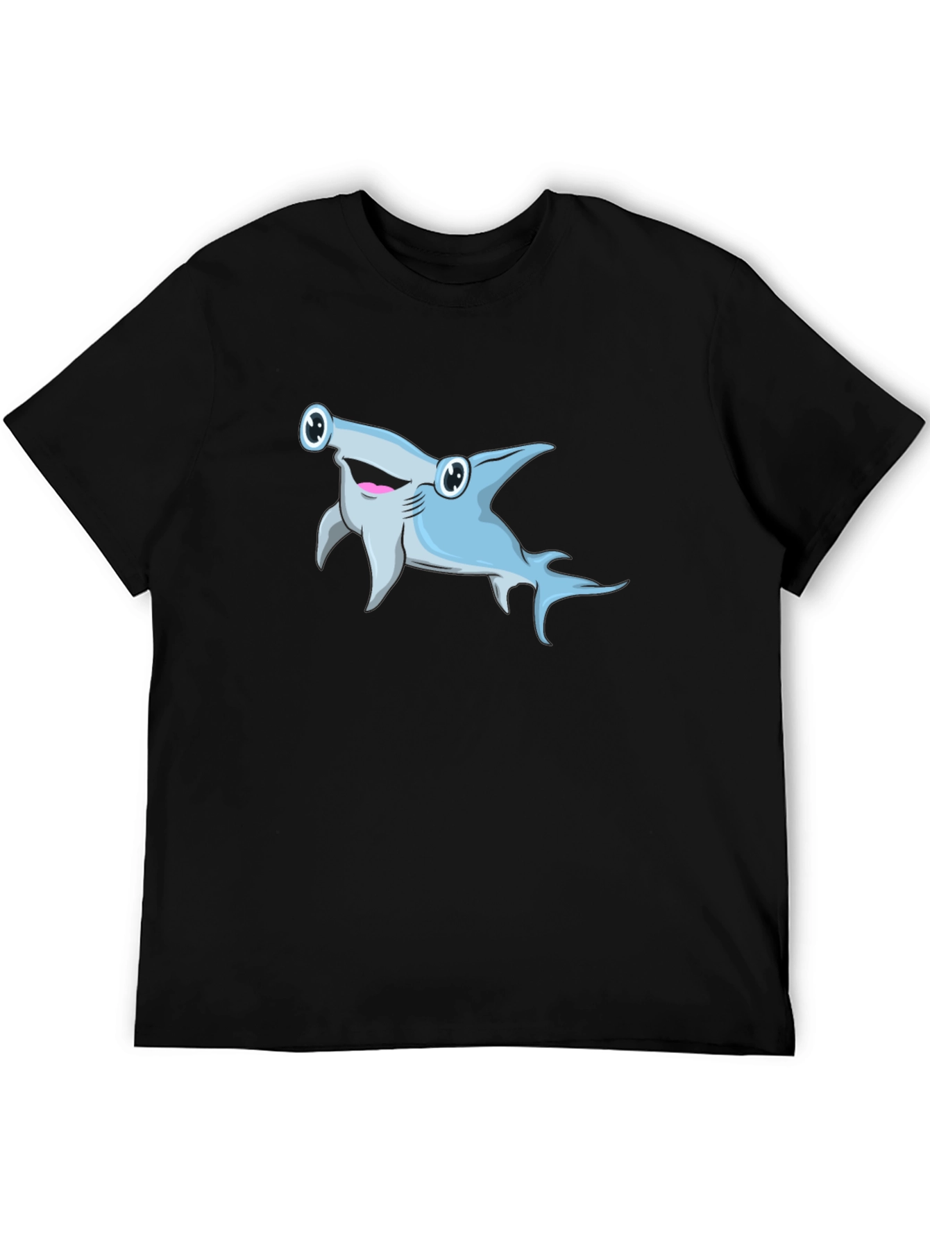 Cartoon Hammerhead Shark Graphic T-Shirt
