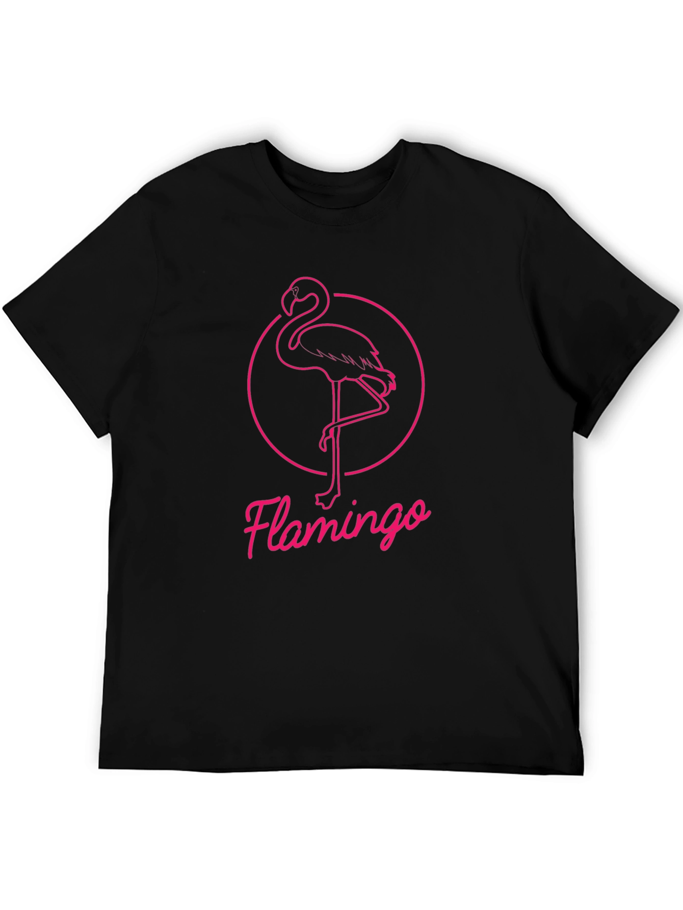 Pink Flamingo Graphic Tee - Stylish Black T-Shirt