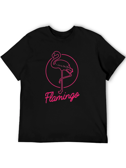 Pink Flamingo Graphic Tee - Stylish Black T-Shirt