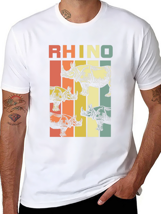 Retro Rhino T-Shirt: Vintage Style Animal Tee