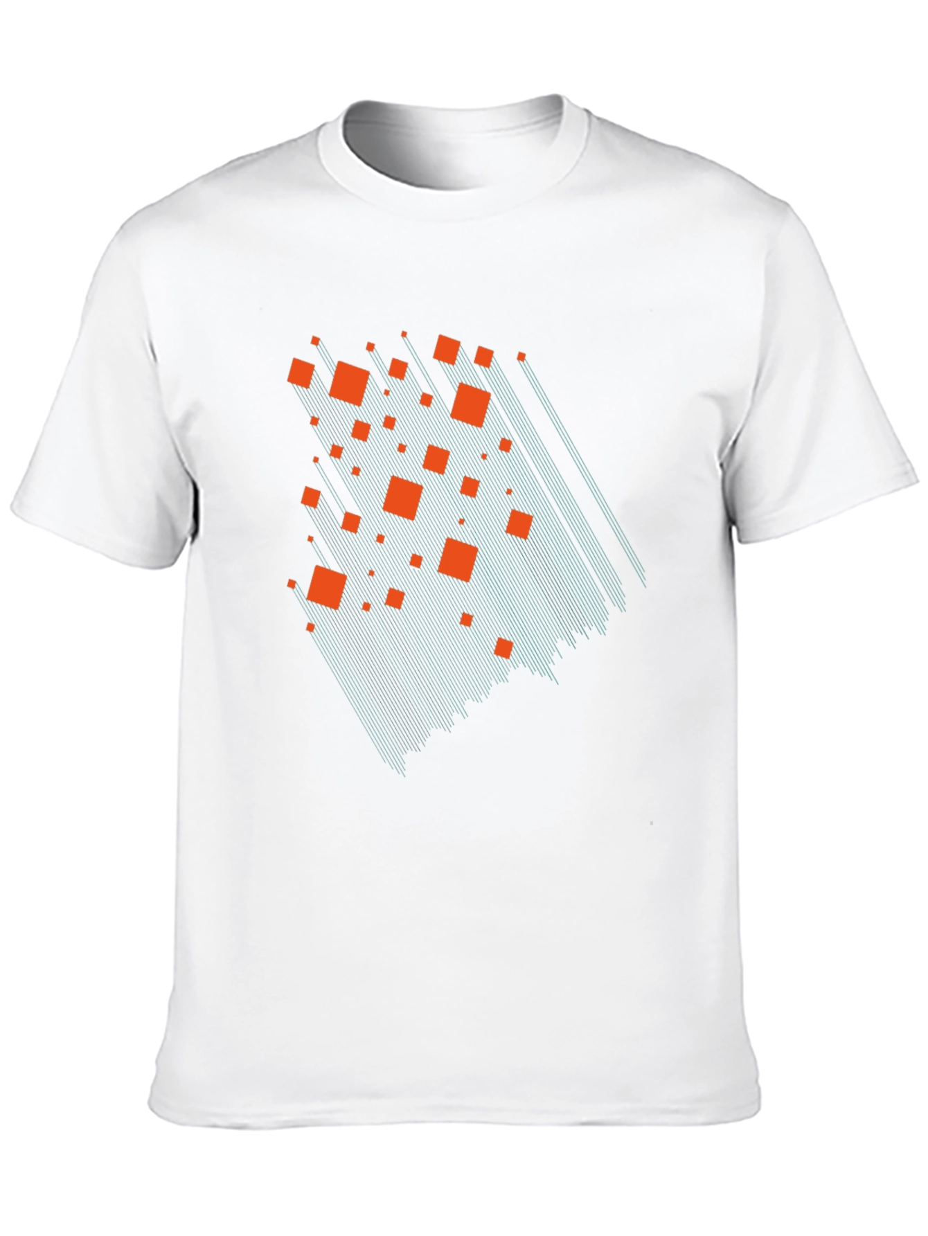 Geometric Cascade Graphic Tee - Modern Black T-Shirt