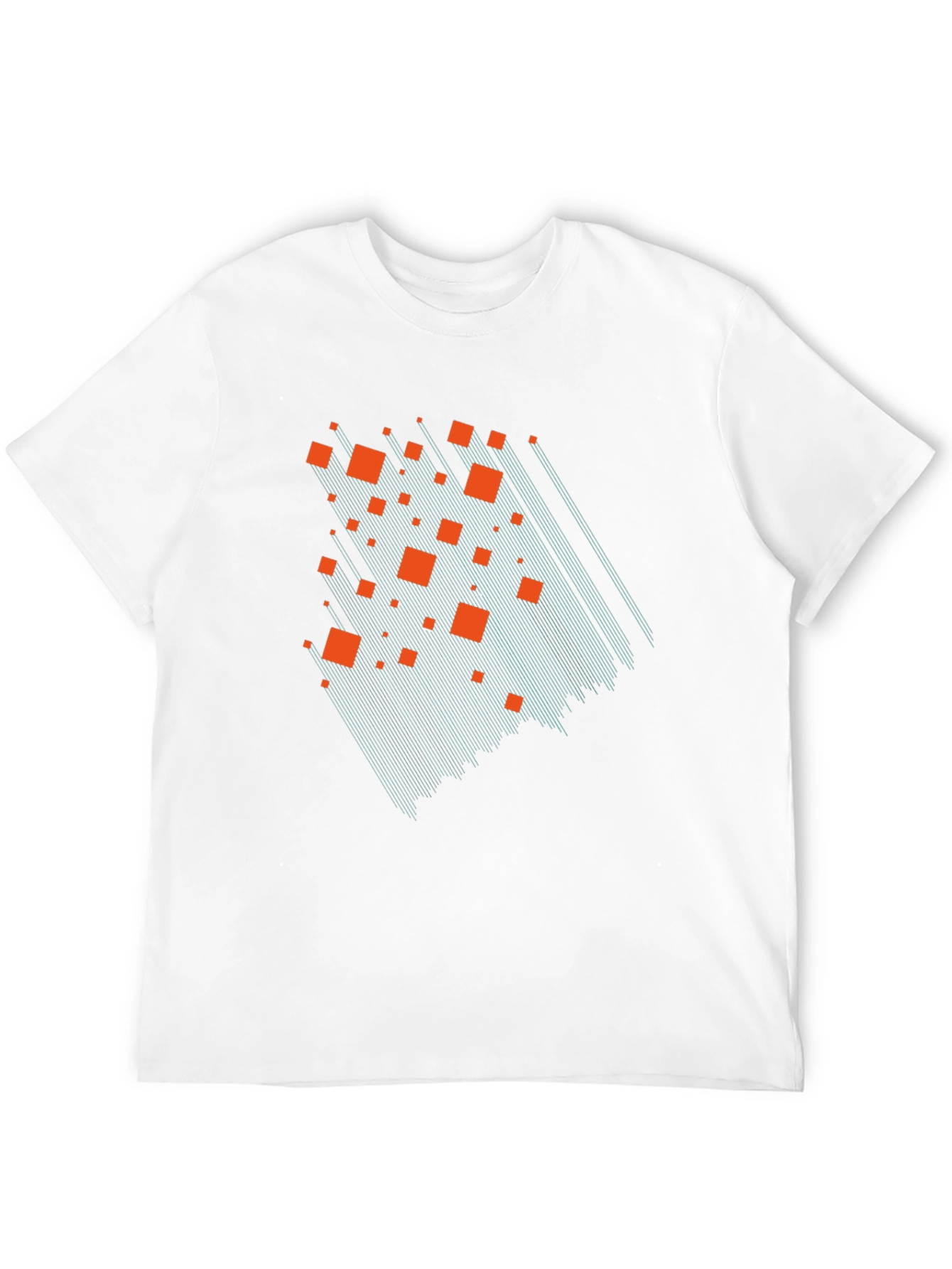 Geometric Cascade Graphic Tee - Modern Black T-Shirt