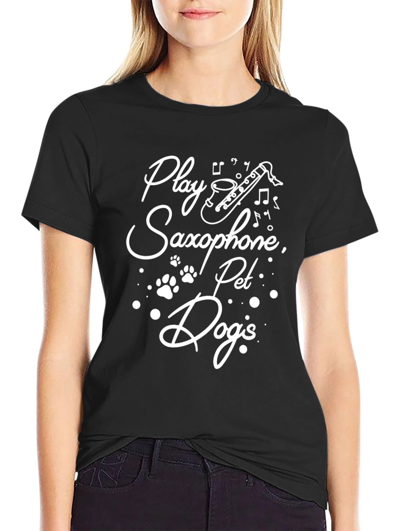 Play Saxophone Pet Dogs Graphic Tee