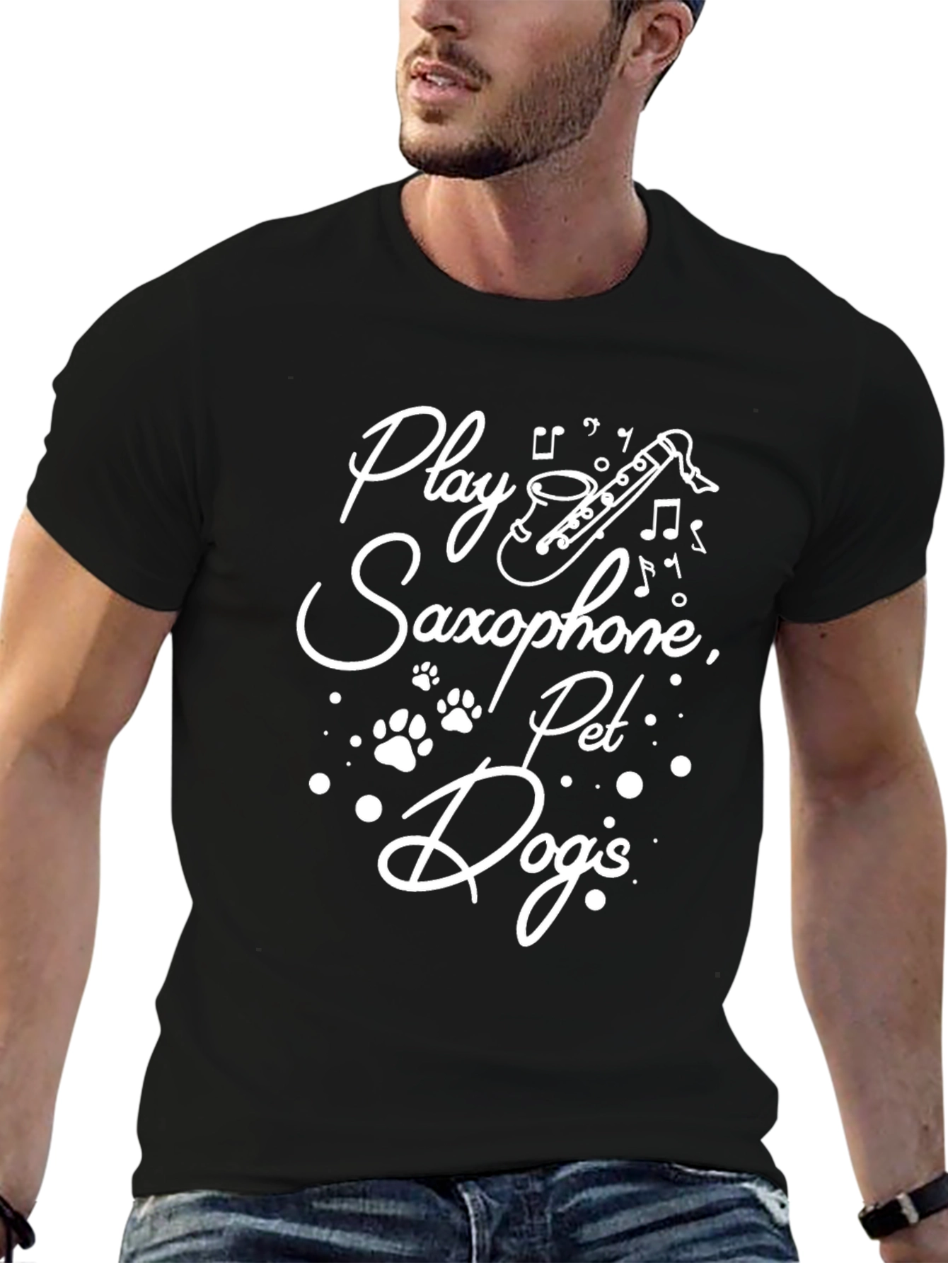 Play Saxophone Pet Dogs Graphic Tee