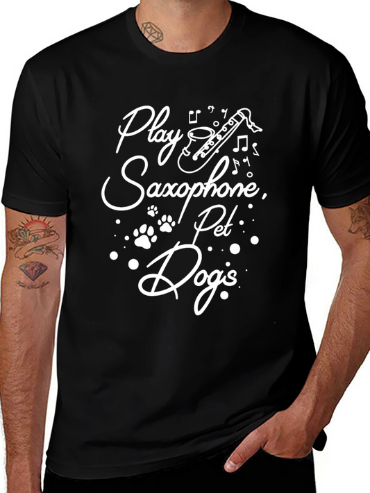 Play Saxophone Pet Dogs Graphic Tee