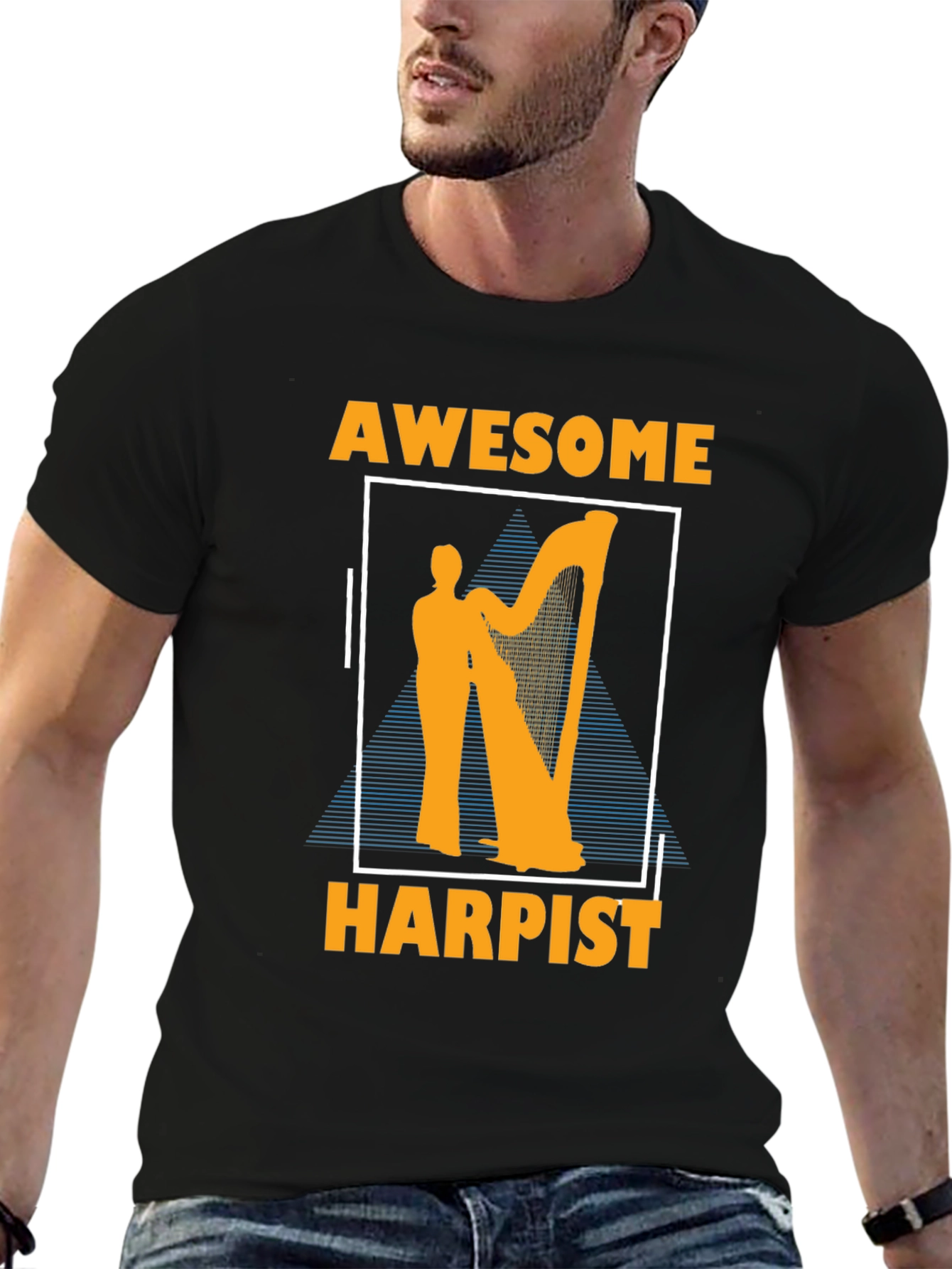 Awesome Harpist Graphic T-Shirt Musician Tee