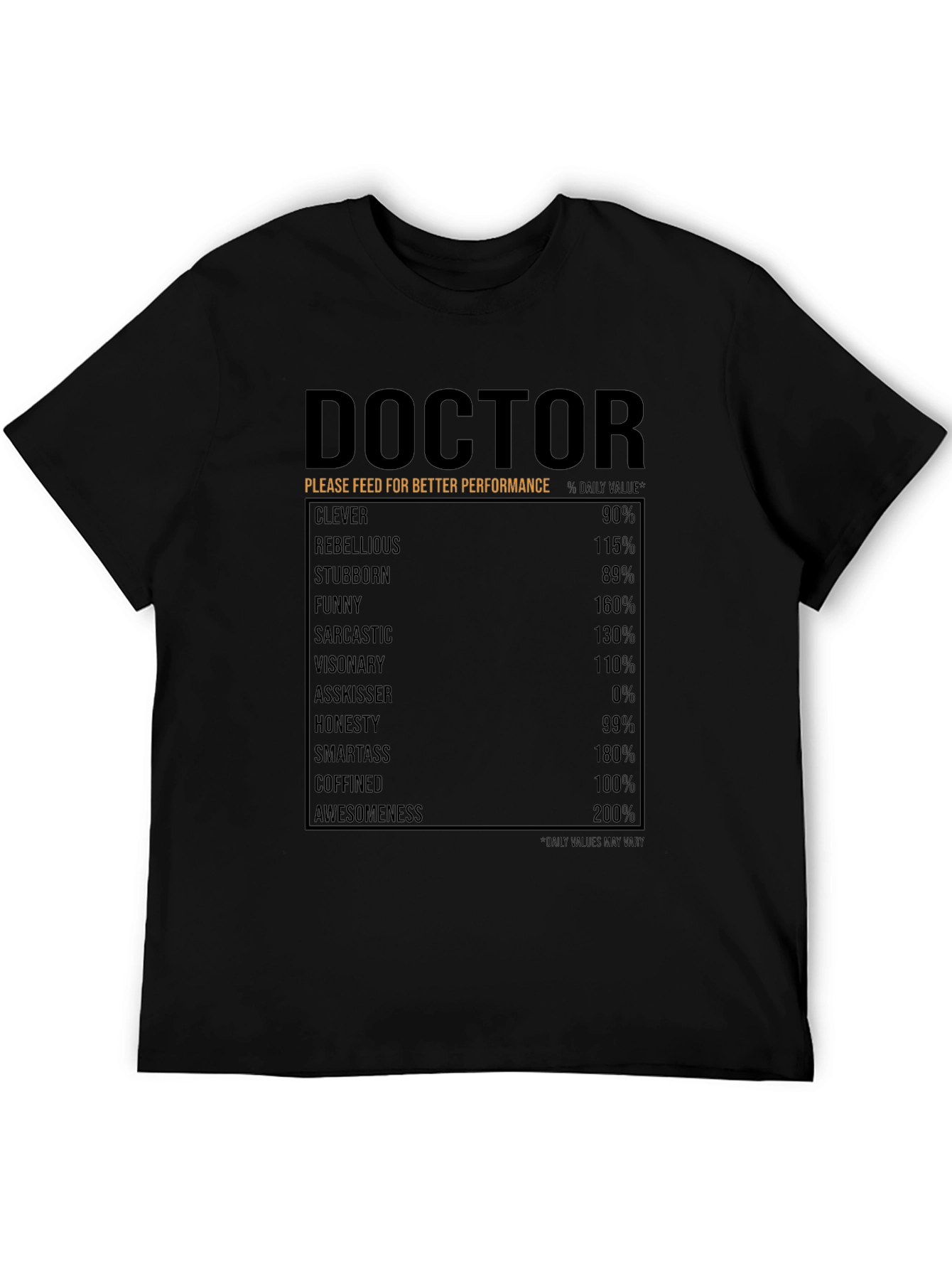 Doctor Nutrition Facts Funny T-Shirt