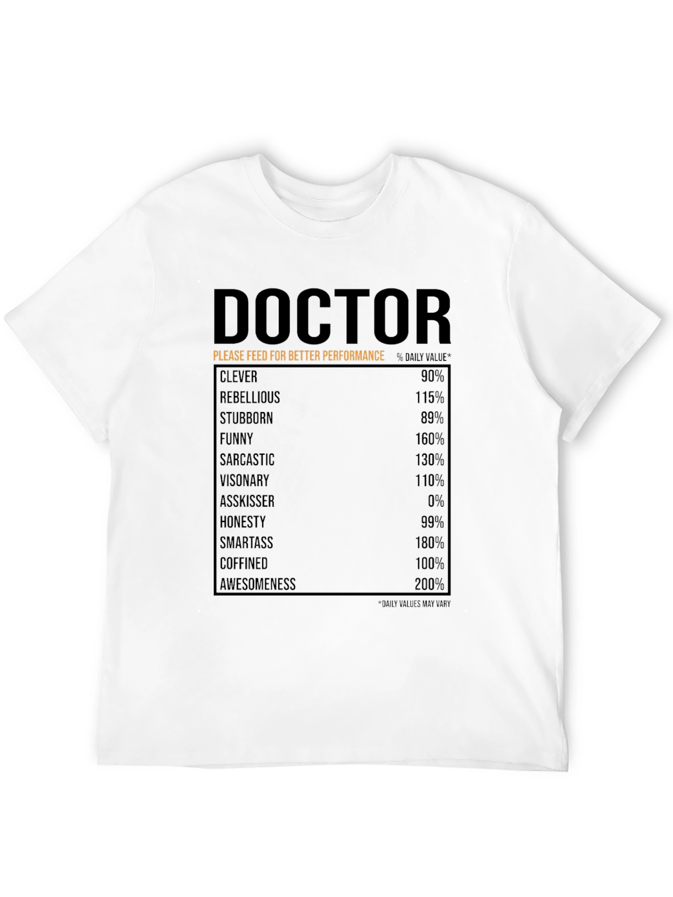 Doctor Nutrition Facts Funny T-Shirt