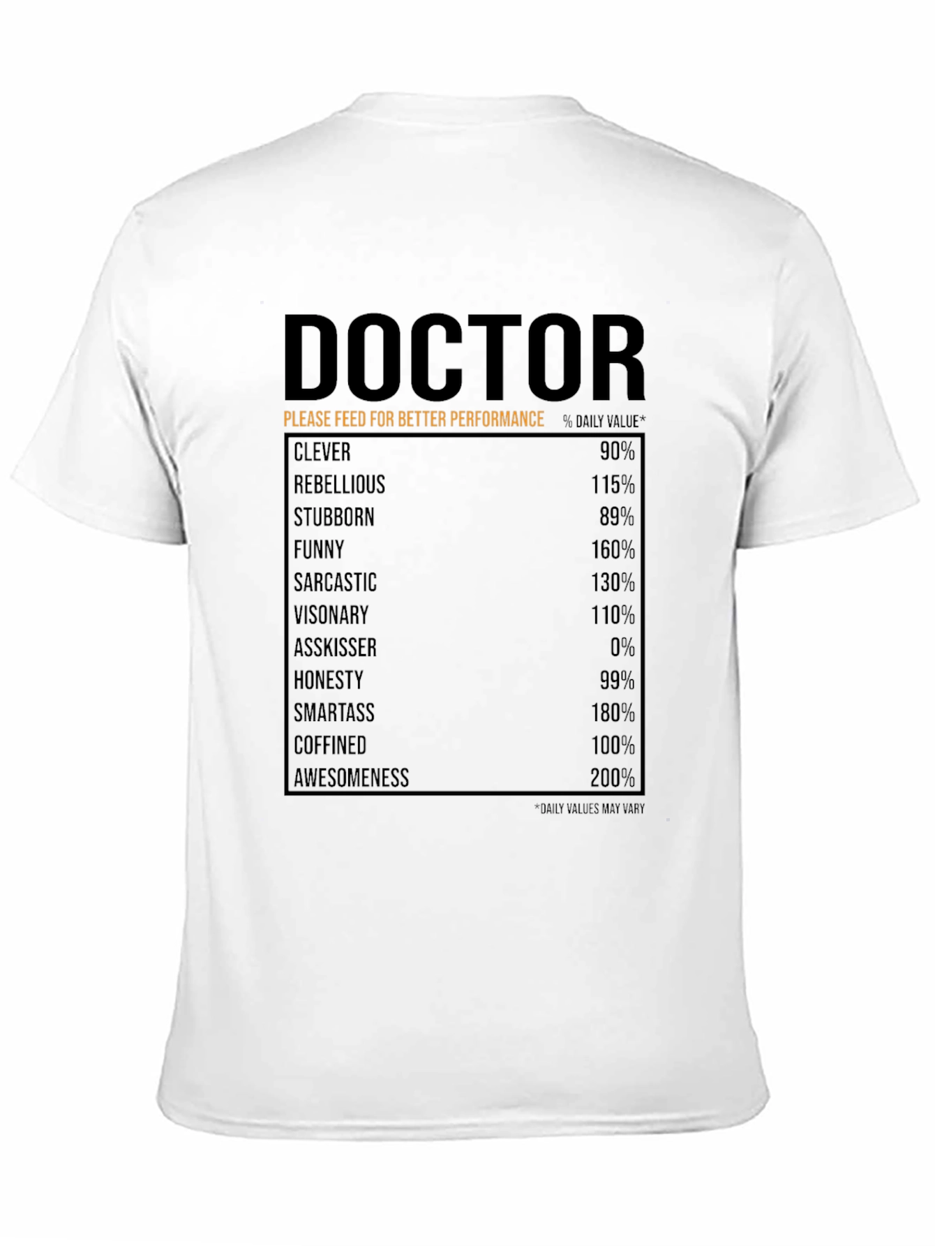 Doctor Nutrition Facts Funny T-Shirt