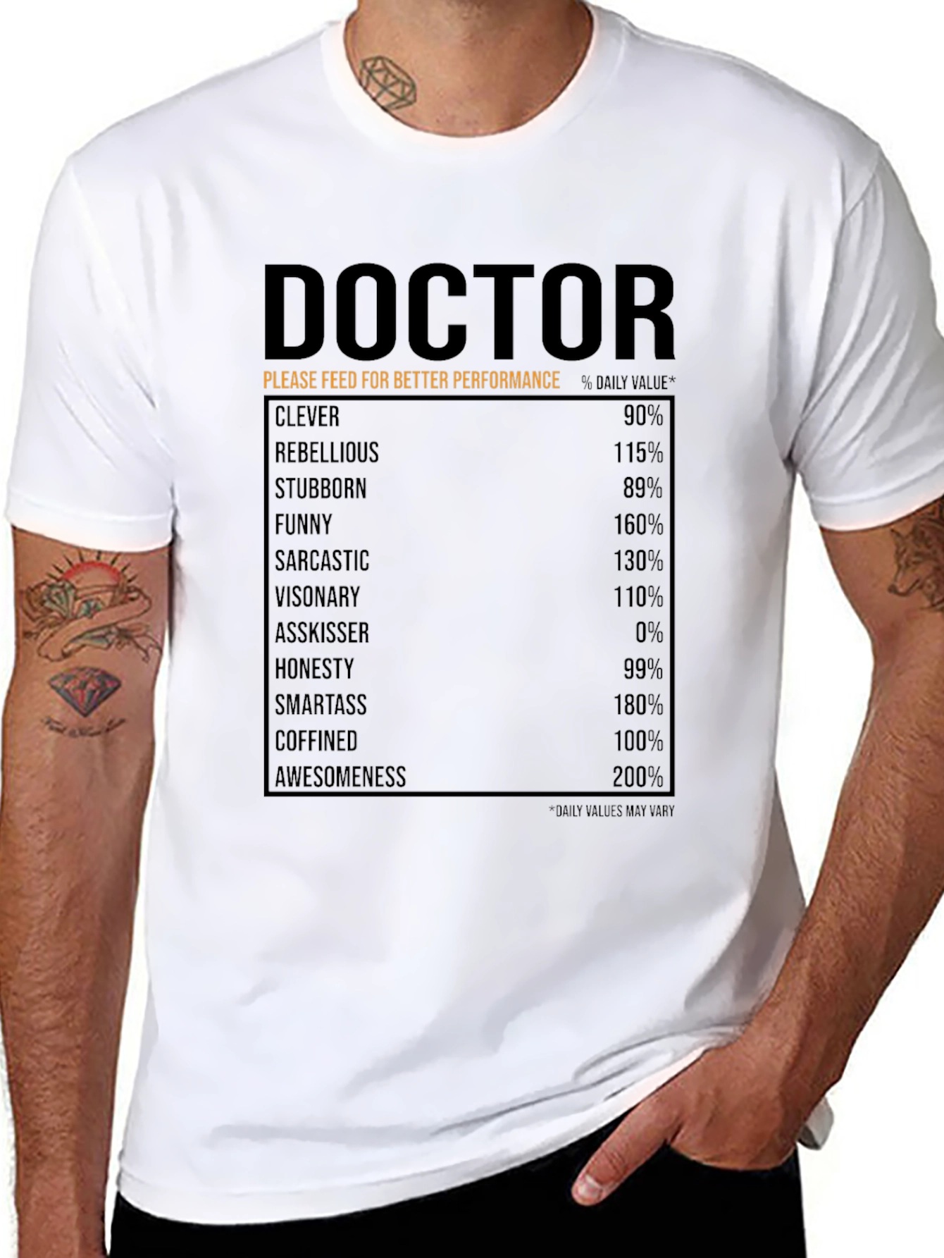 Doctor Nutrition Facts Funny T-Shirt