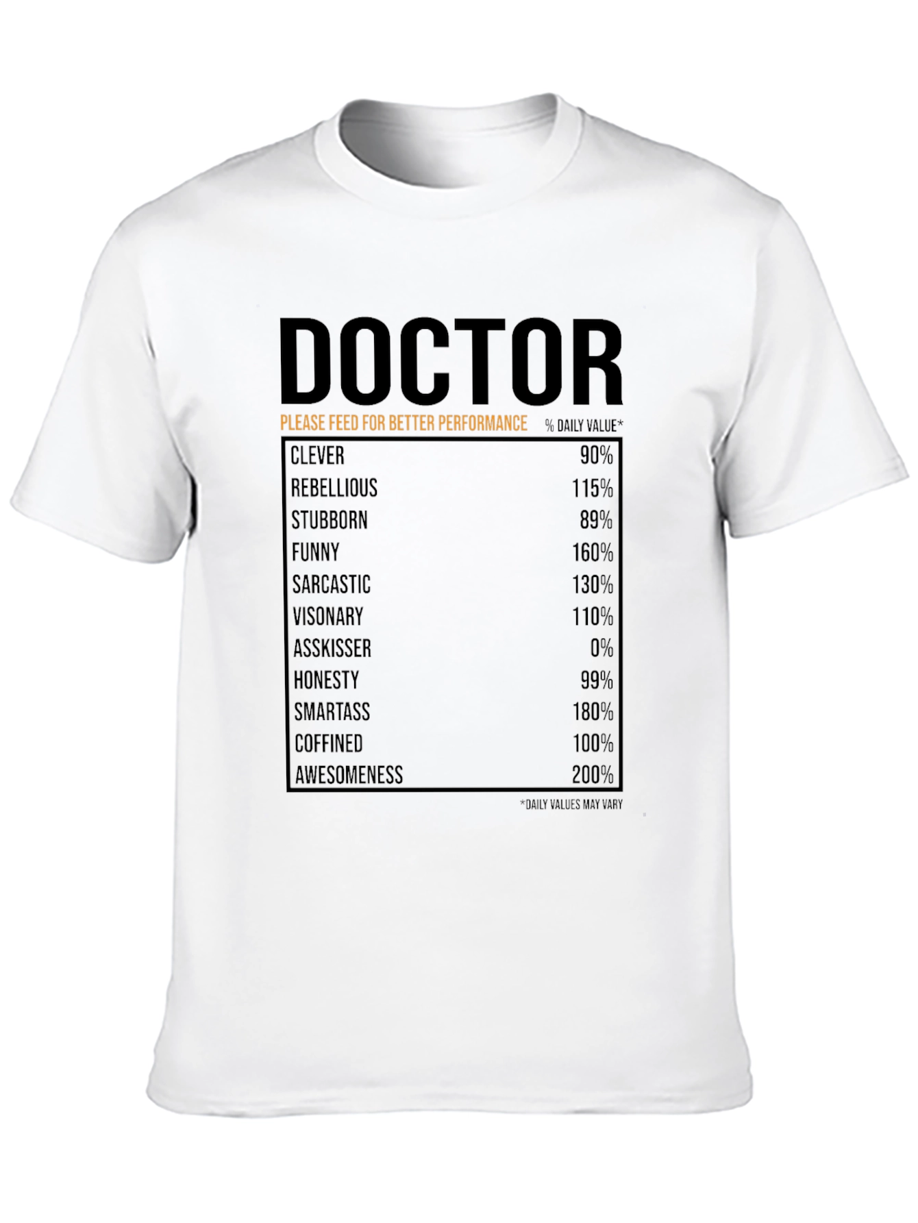 Doctor Nutrition Facts Funny T-Shirt