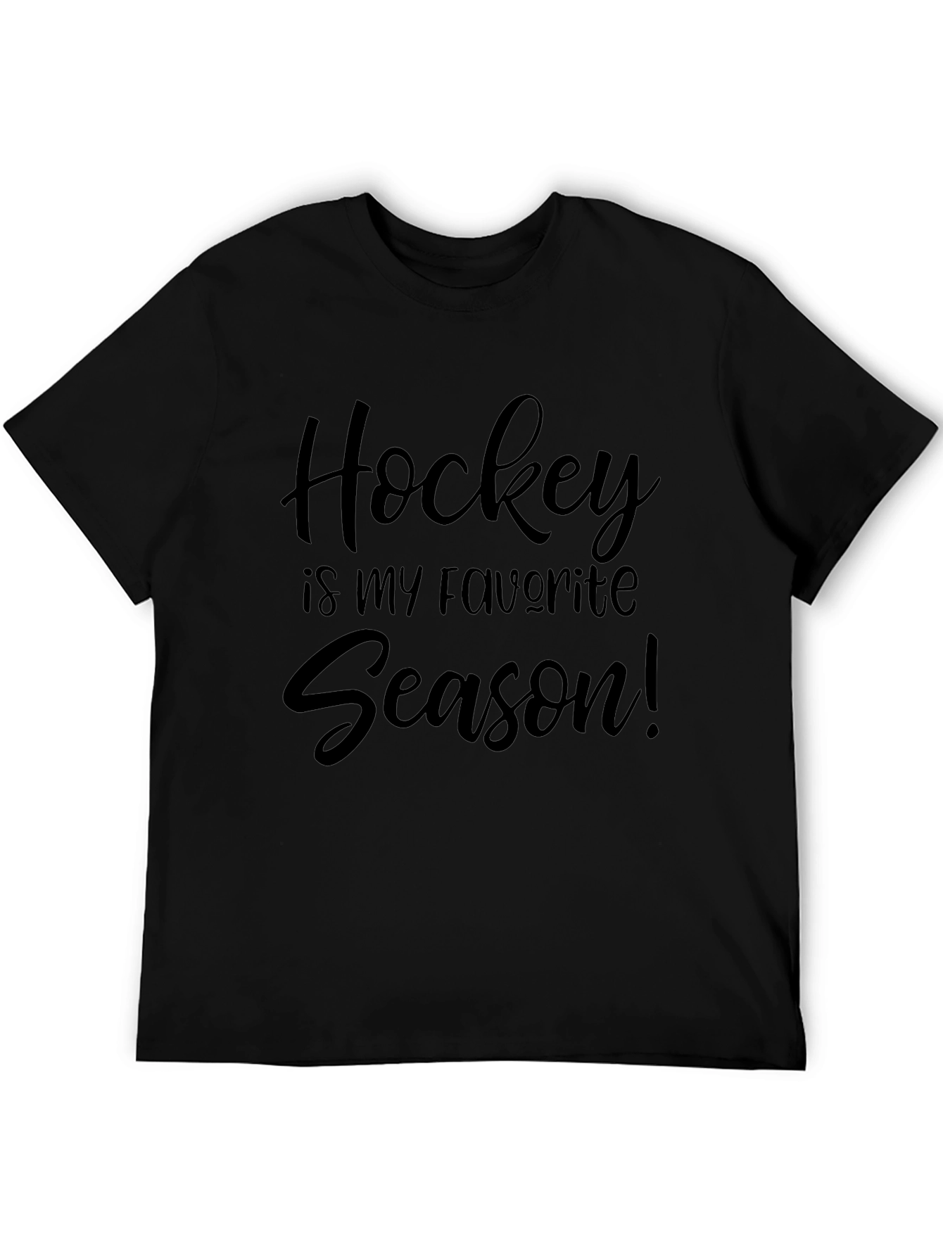 Hockey is My Favorite Season Black T-Shirt