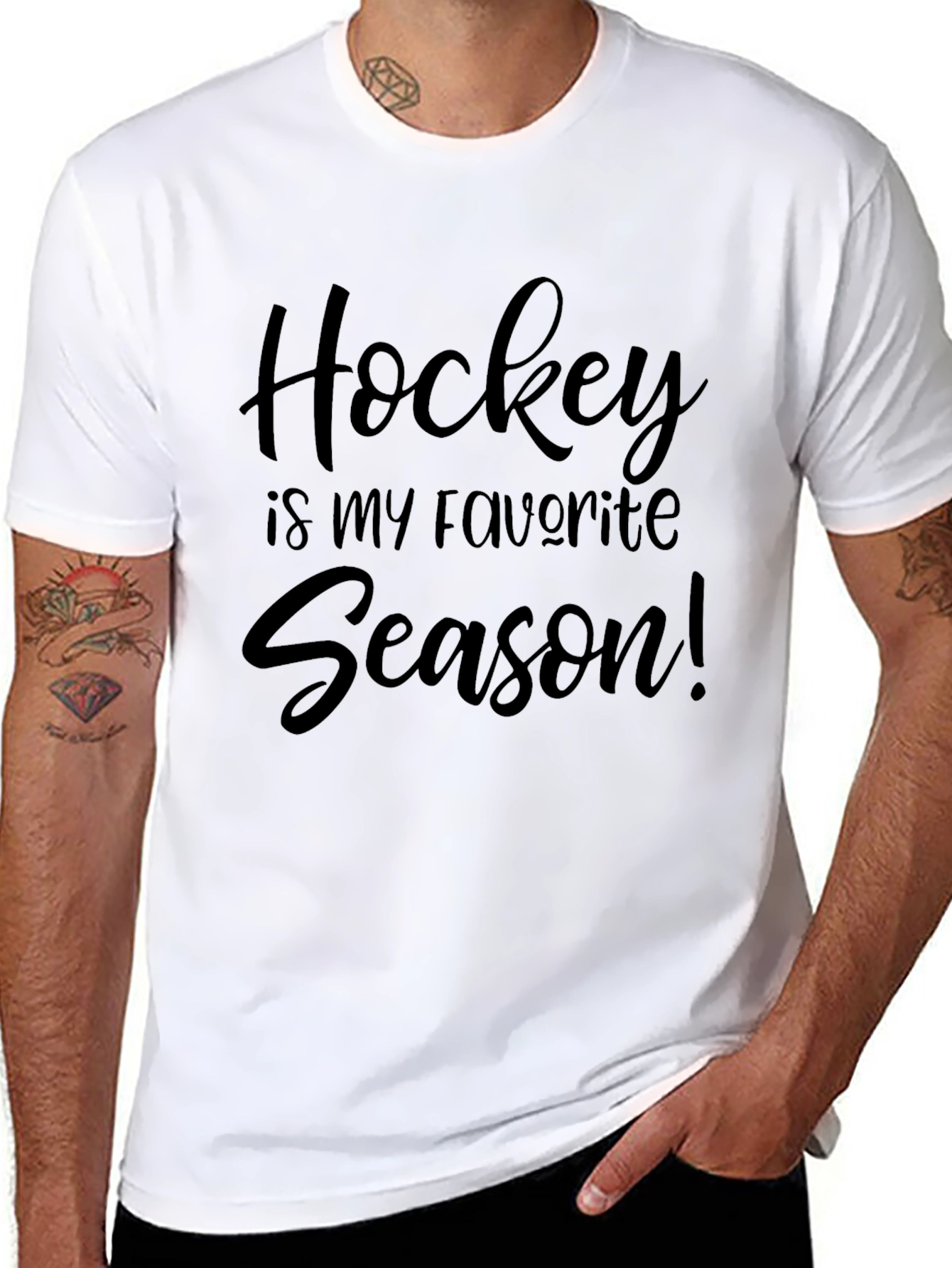 Hockey is My Favorite Season Black T-Shirt