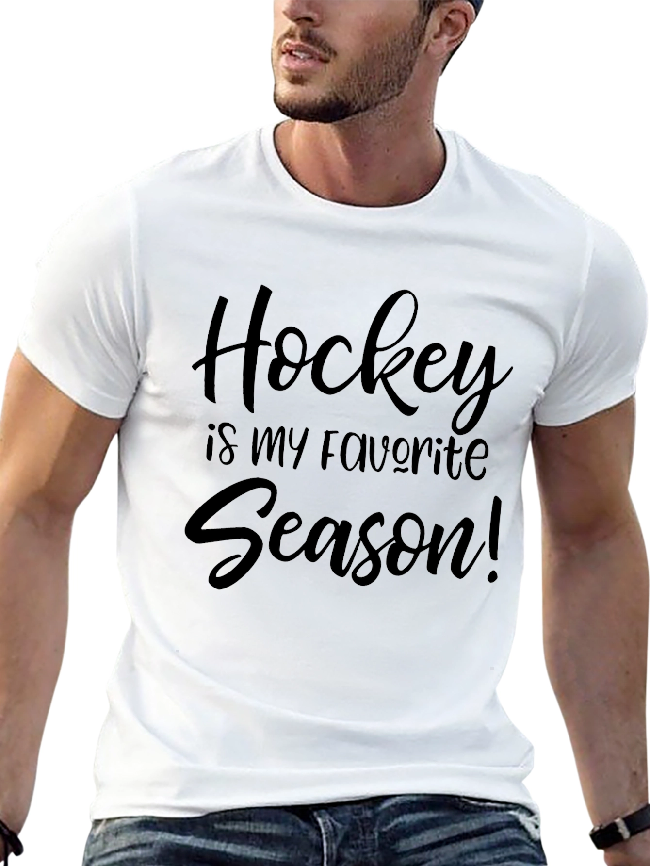 Hockey is My Favorite Season Black T-Shirt