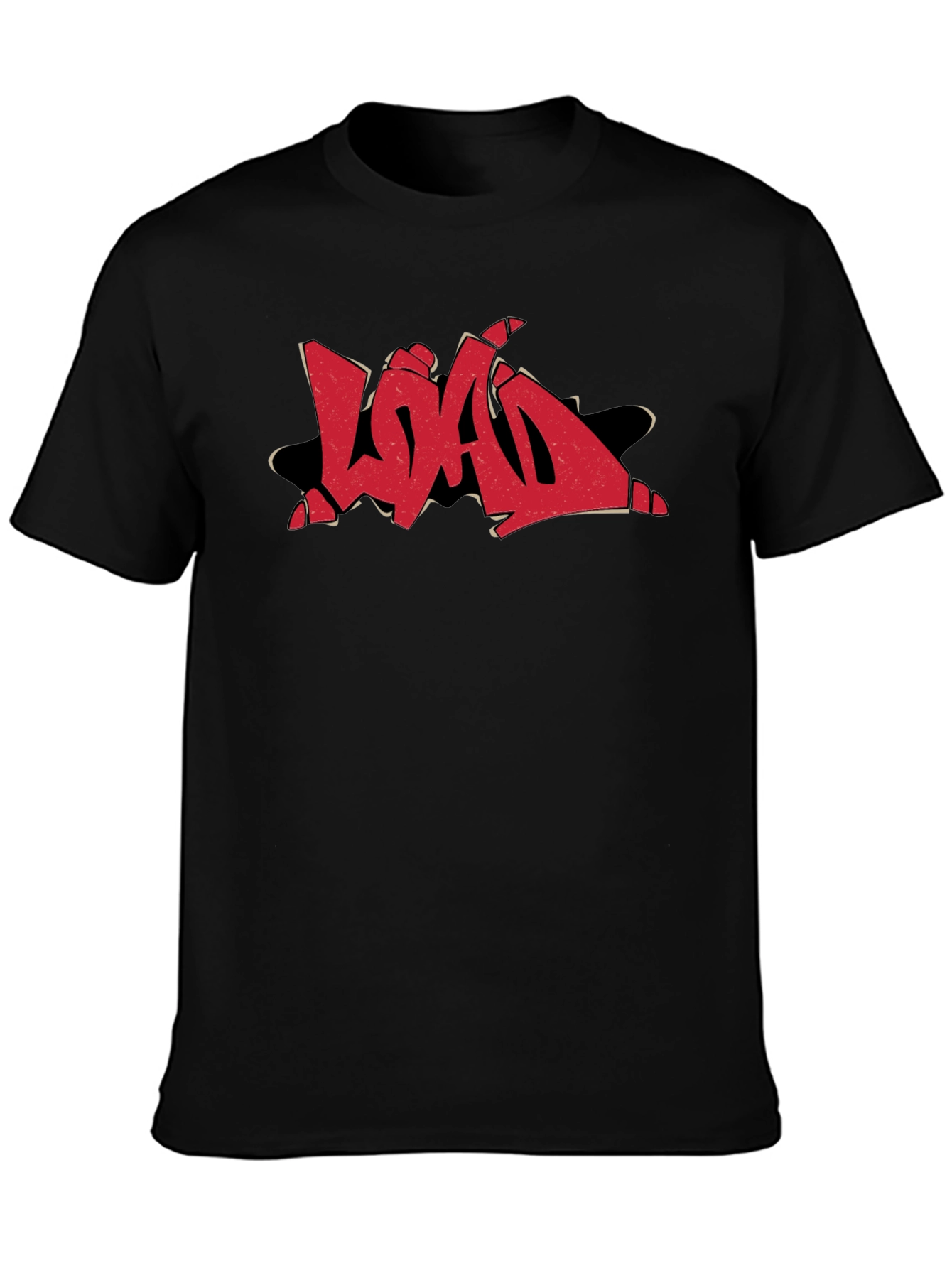 Graphic Print T-Shirt - Red Load Graffiti Design