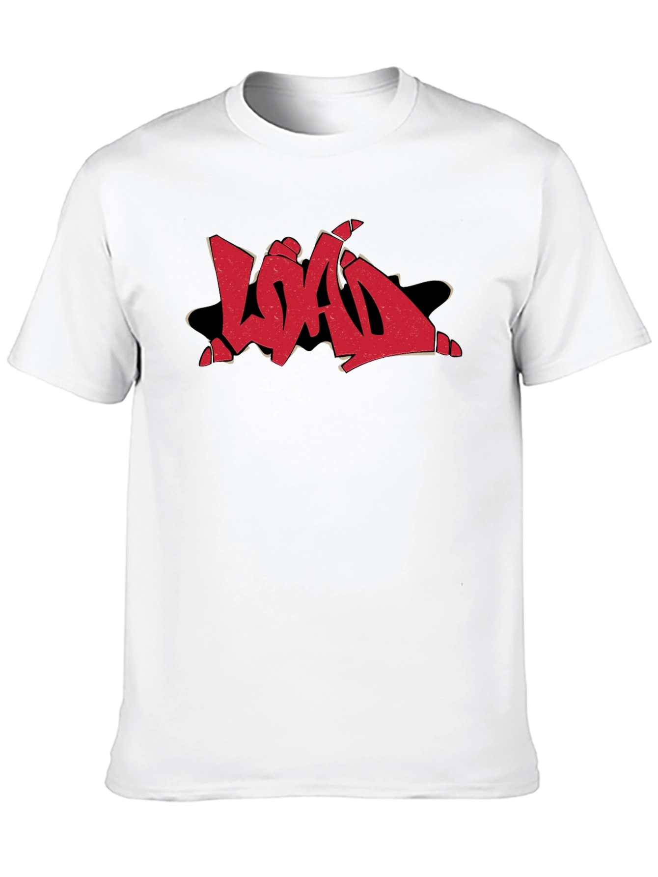 Graphic Print T-Shirt - Red Load Graffiti Design