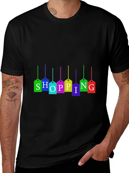 Colorful Shopping Tag Graphic T-Shirt