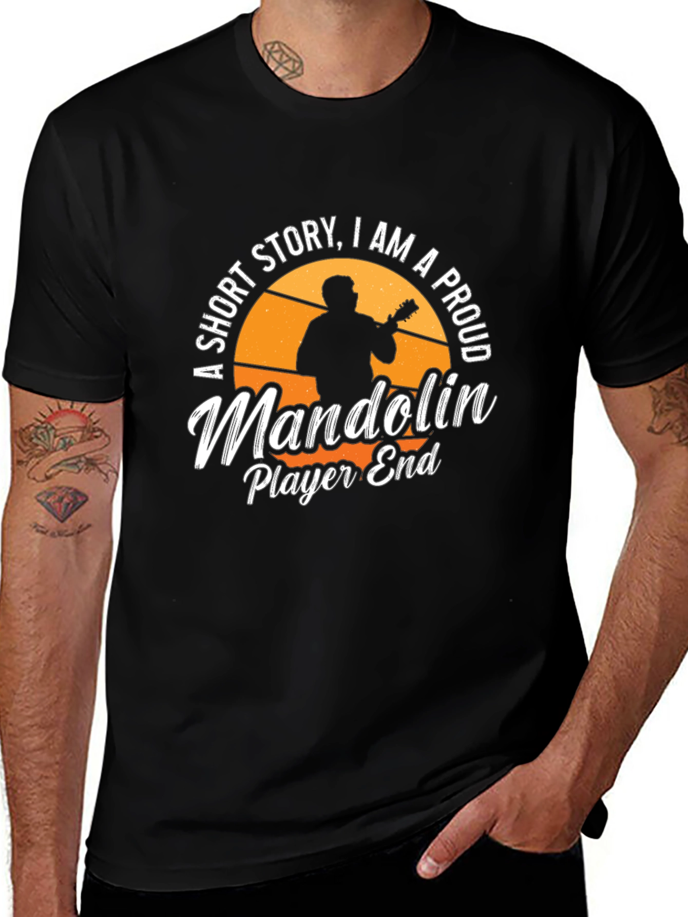 Proud Mandolin Player Graphic Tee - Black