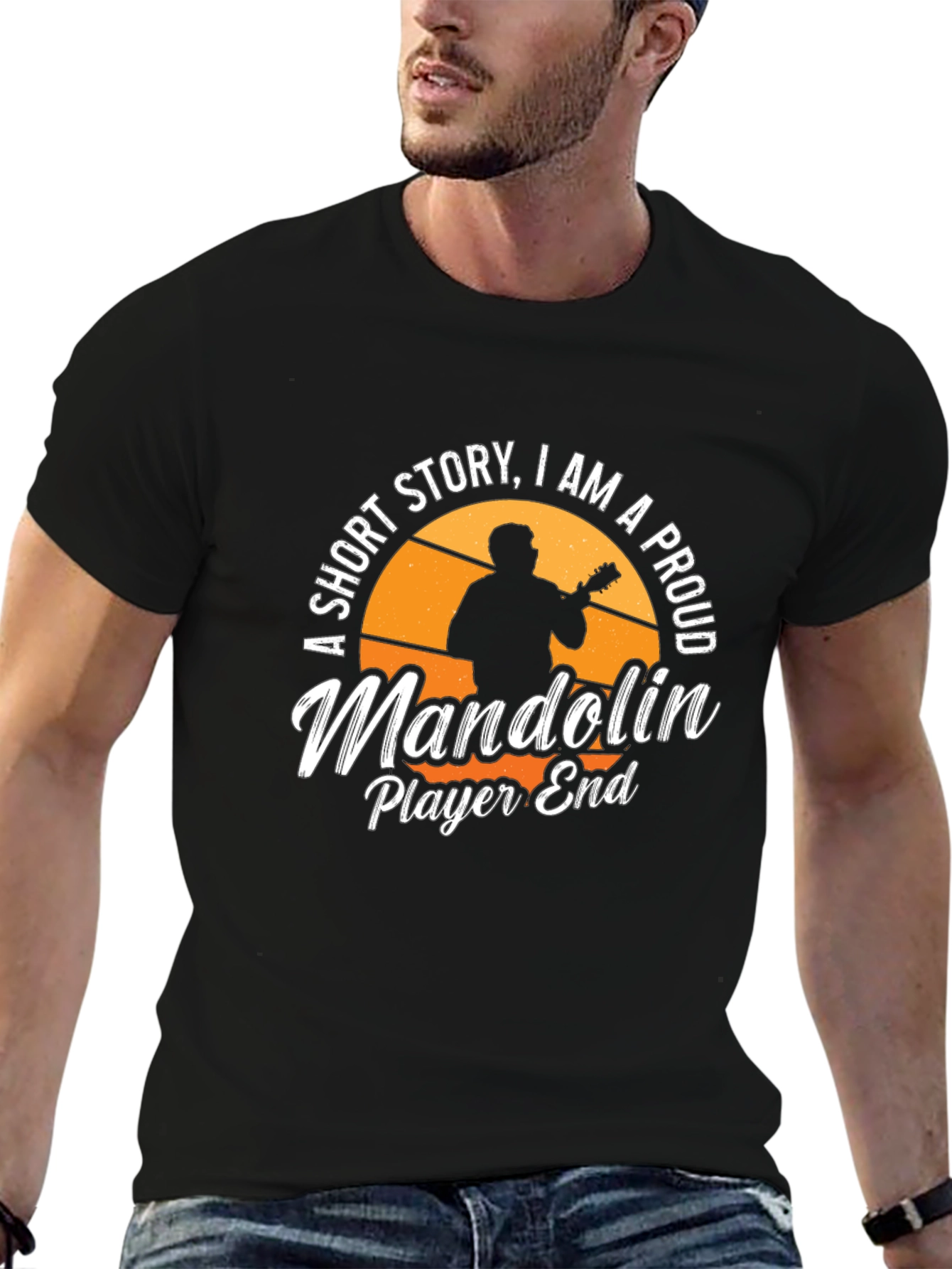 Proud Mandolin Player Graphic Tee - Black