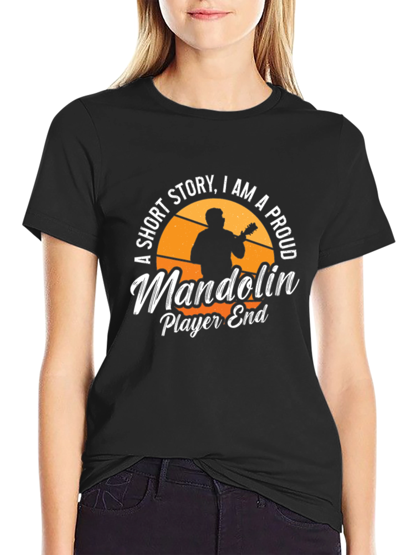 Proud Mandolin Player Graphic Tee - Black