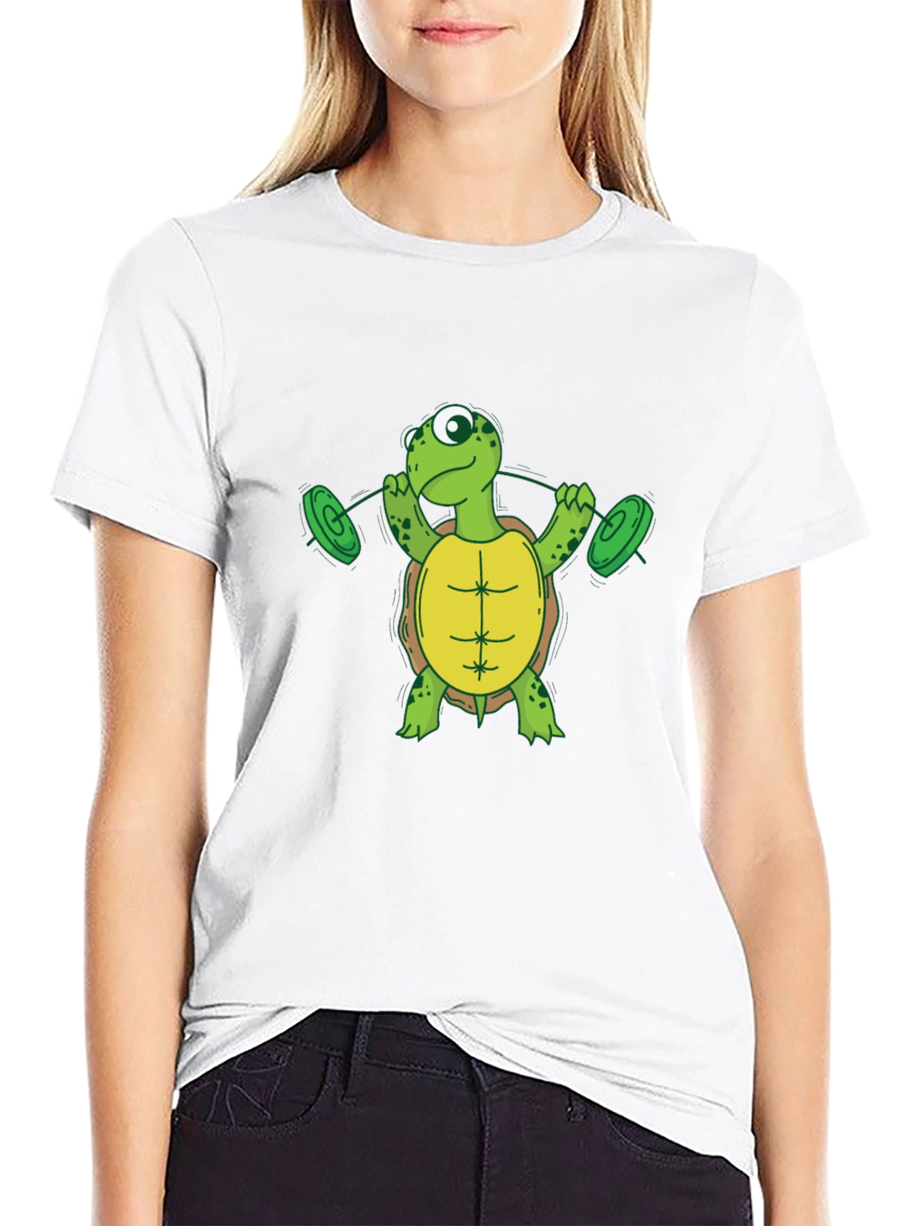 Turtle Weightlifting Black T-Shirt