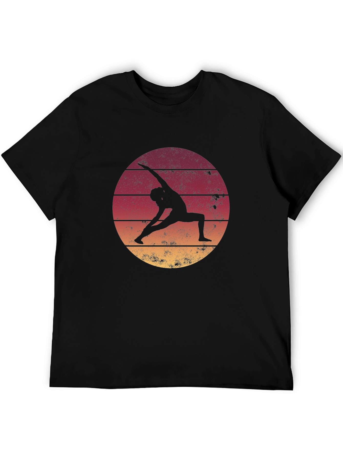 Yoga Pose Sunset Graphic Tee - Relaxed Fit