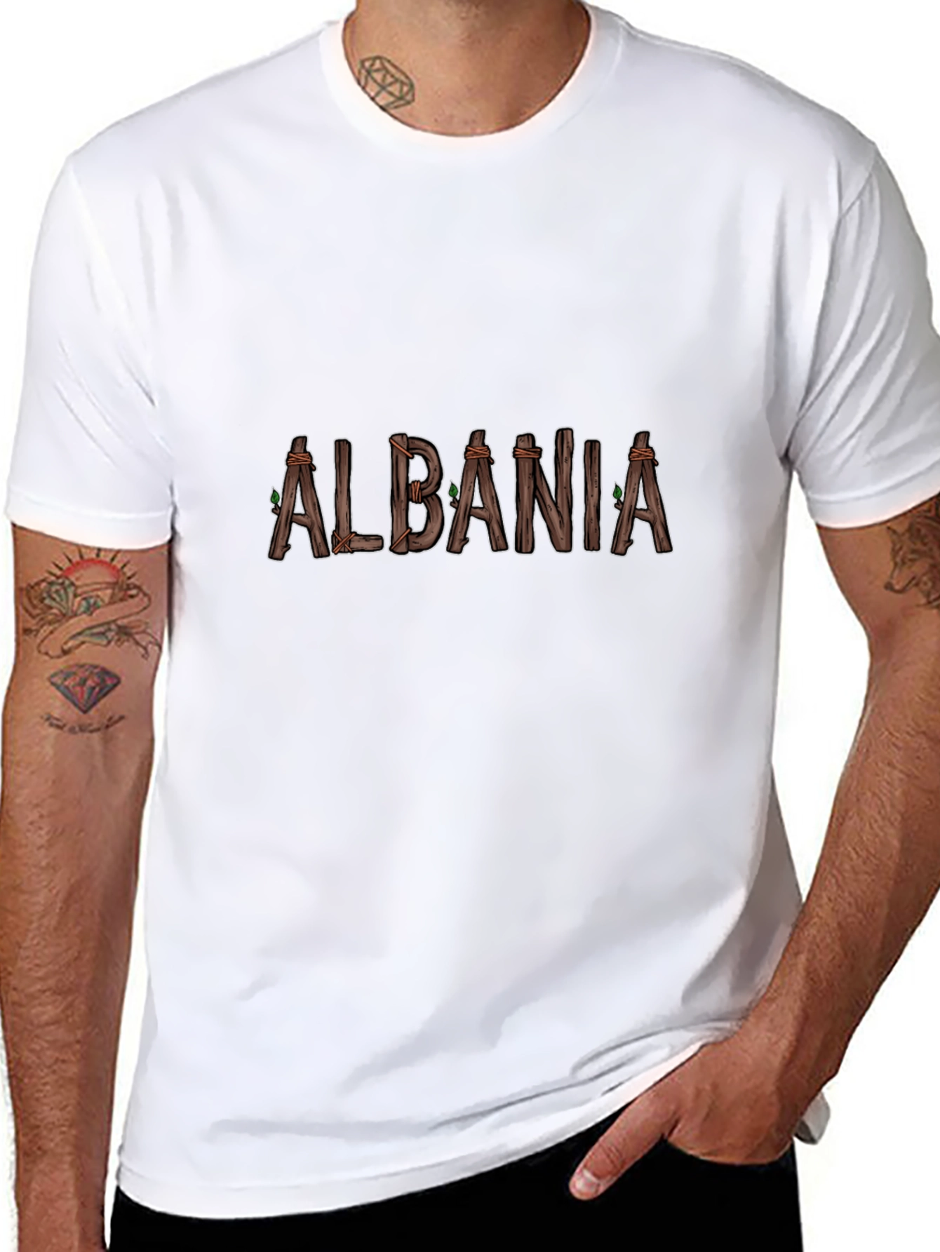 Albania Rustic Wood T-Shirt
