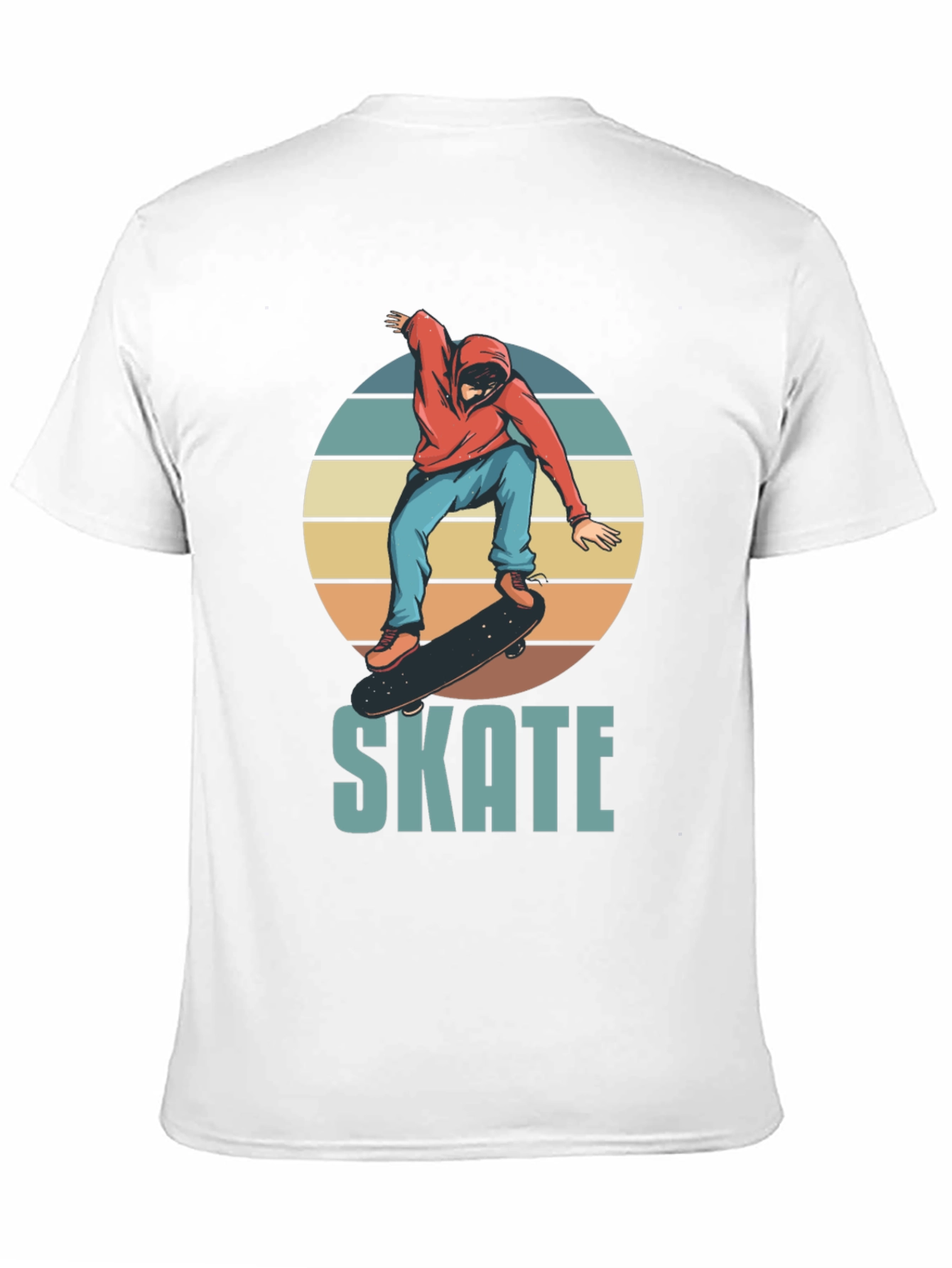 Skate Design T-Shirt - Retro Skateboarder Graphic Tee