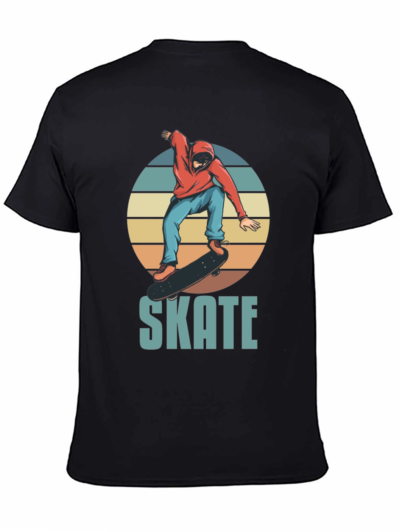 Skate Design T-Shirt - Retro Skateboarder Graphic Tee