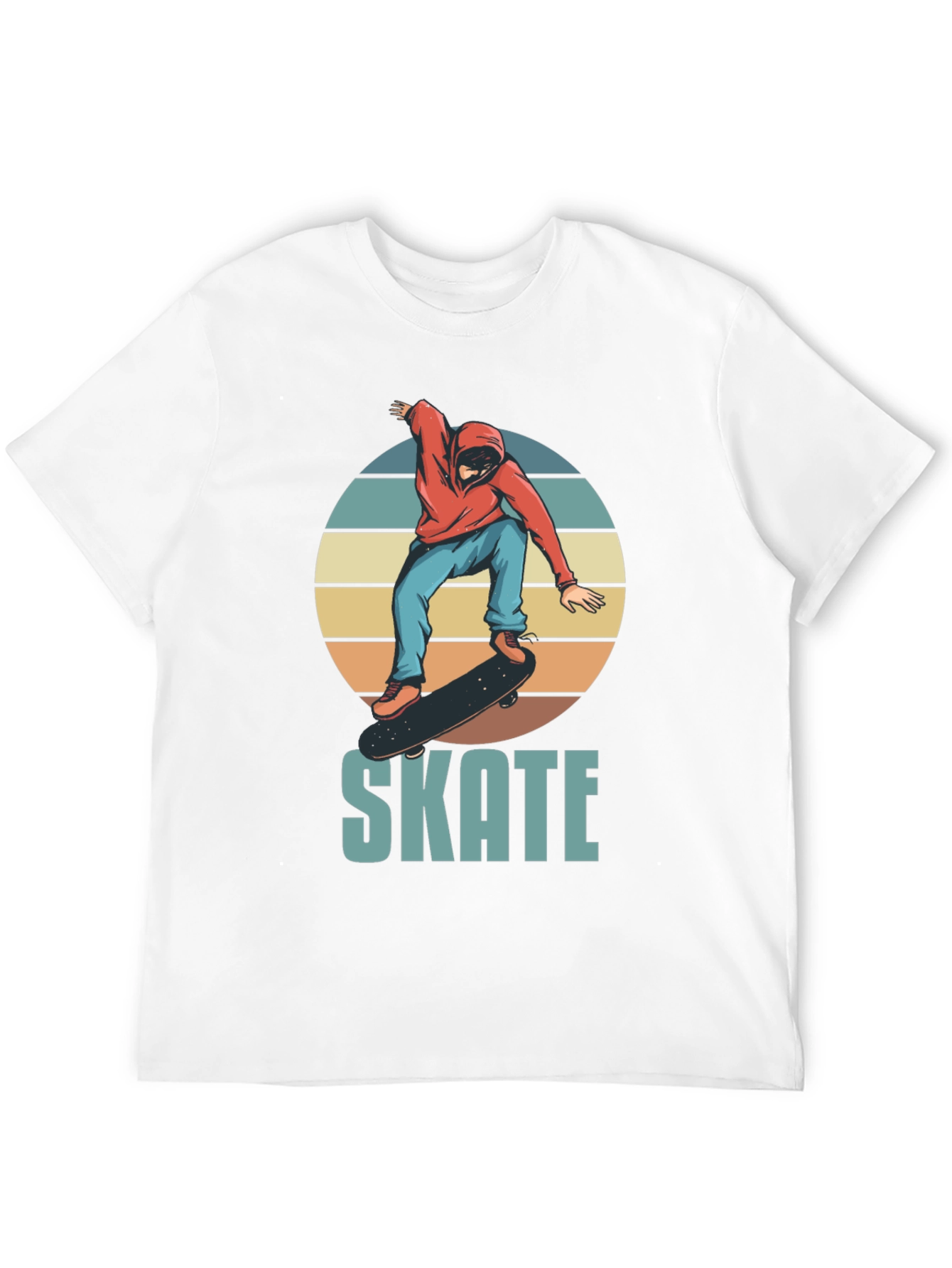 Skate Design T-Shirt - Retro Skateboarder Graphic Tee