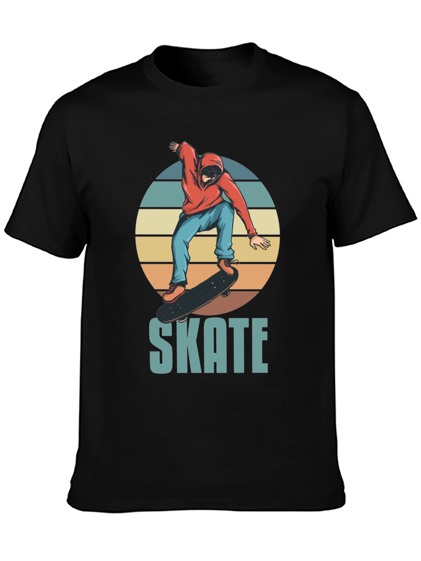 Skate Design T-Shirt - Retro Skateboarder Graphic Tee