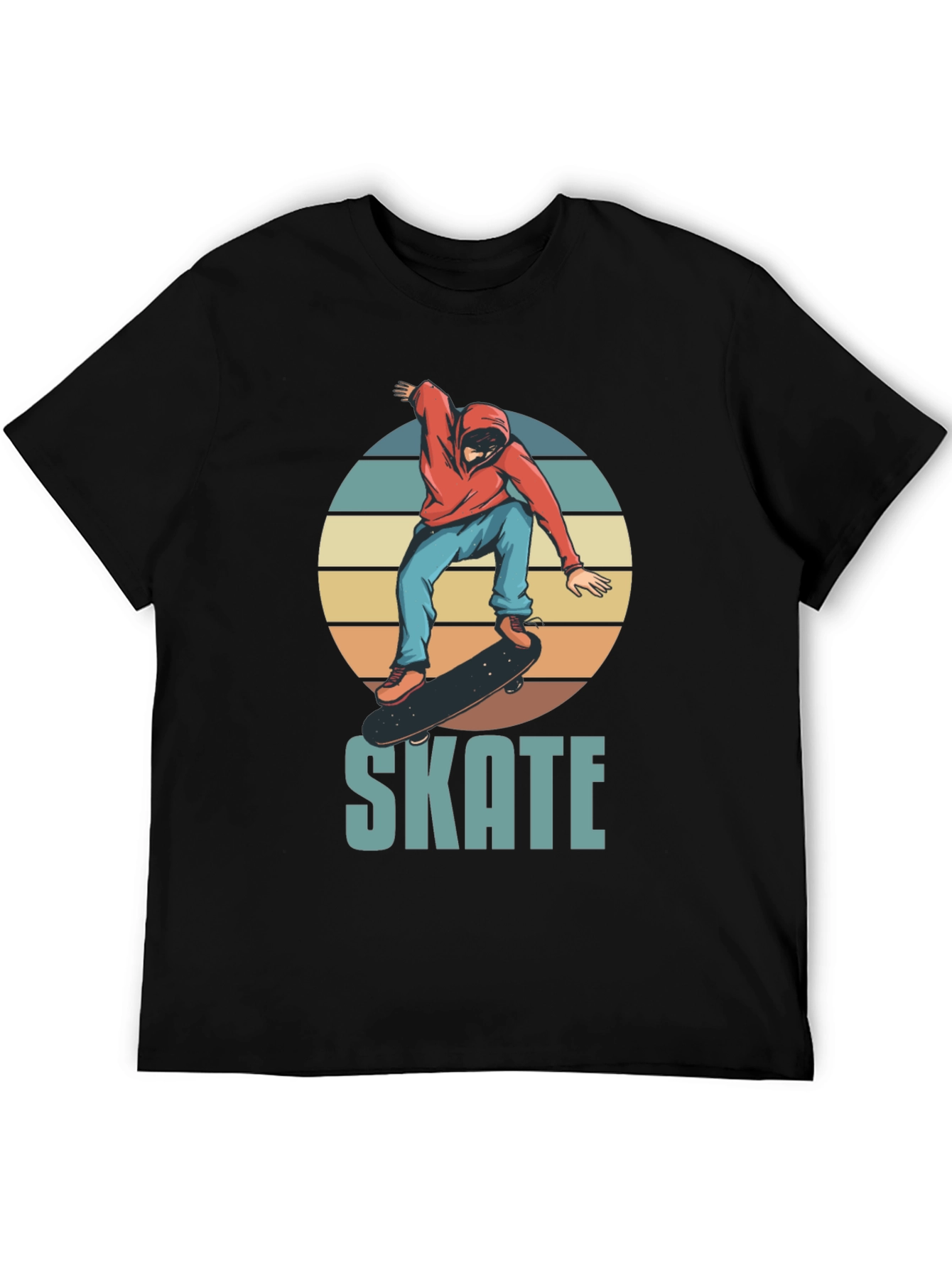 Skate Design T-Shirt - Retro Skateboarder Graphic Tee