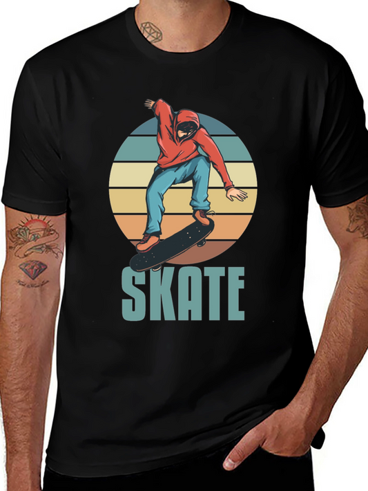 Skate Design T-Shirt - Retro Skateboarder Graphic Tee