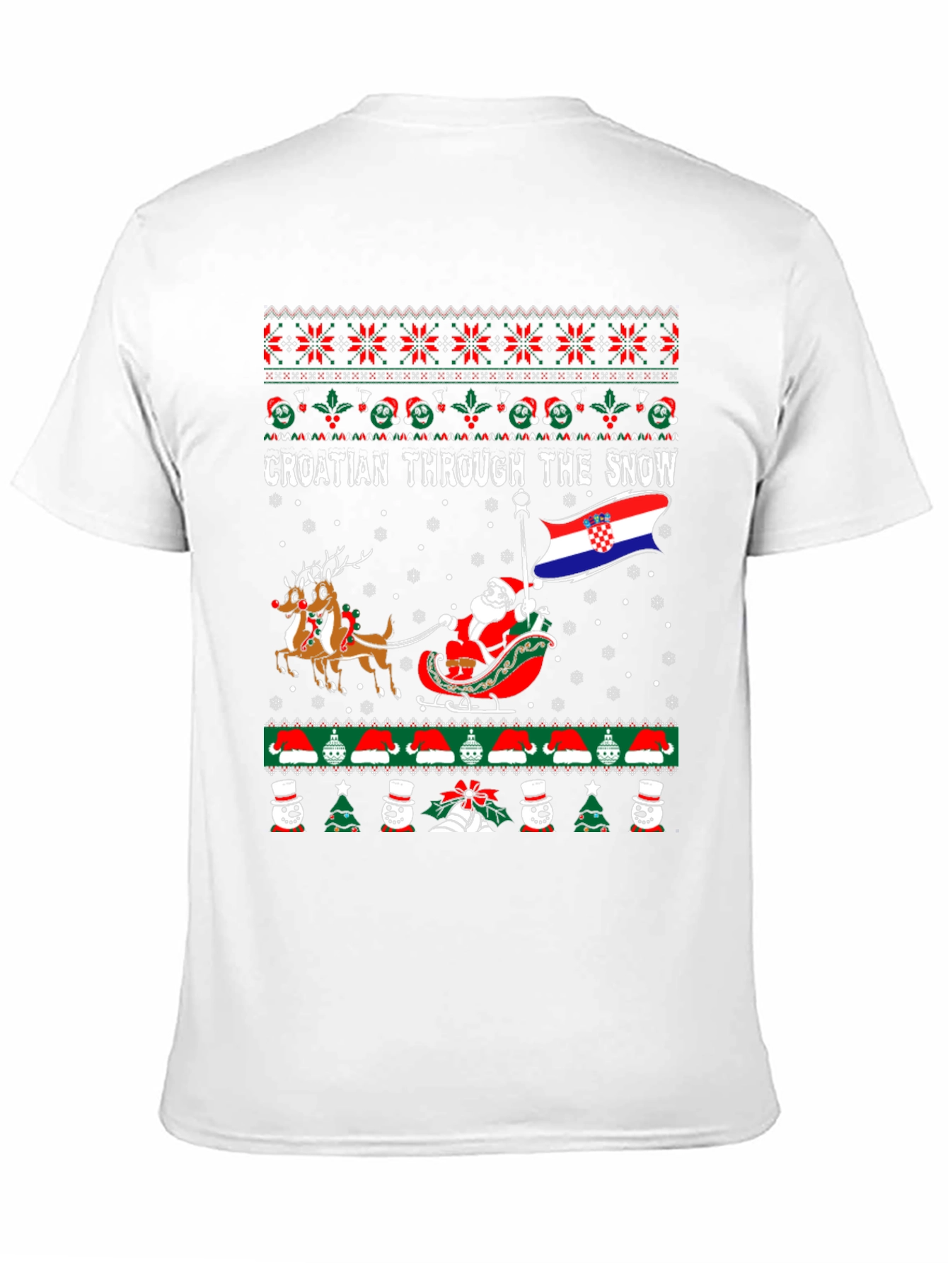 Croatian Through the Snow Ugly Christmas T-Shirt