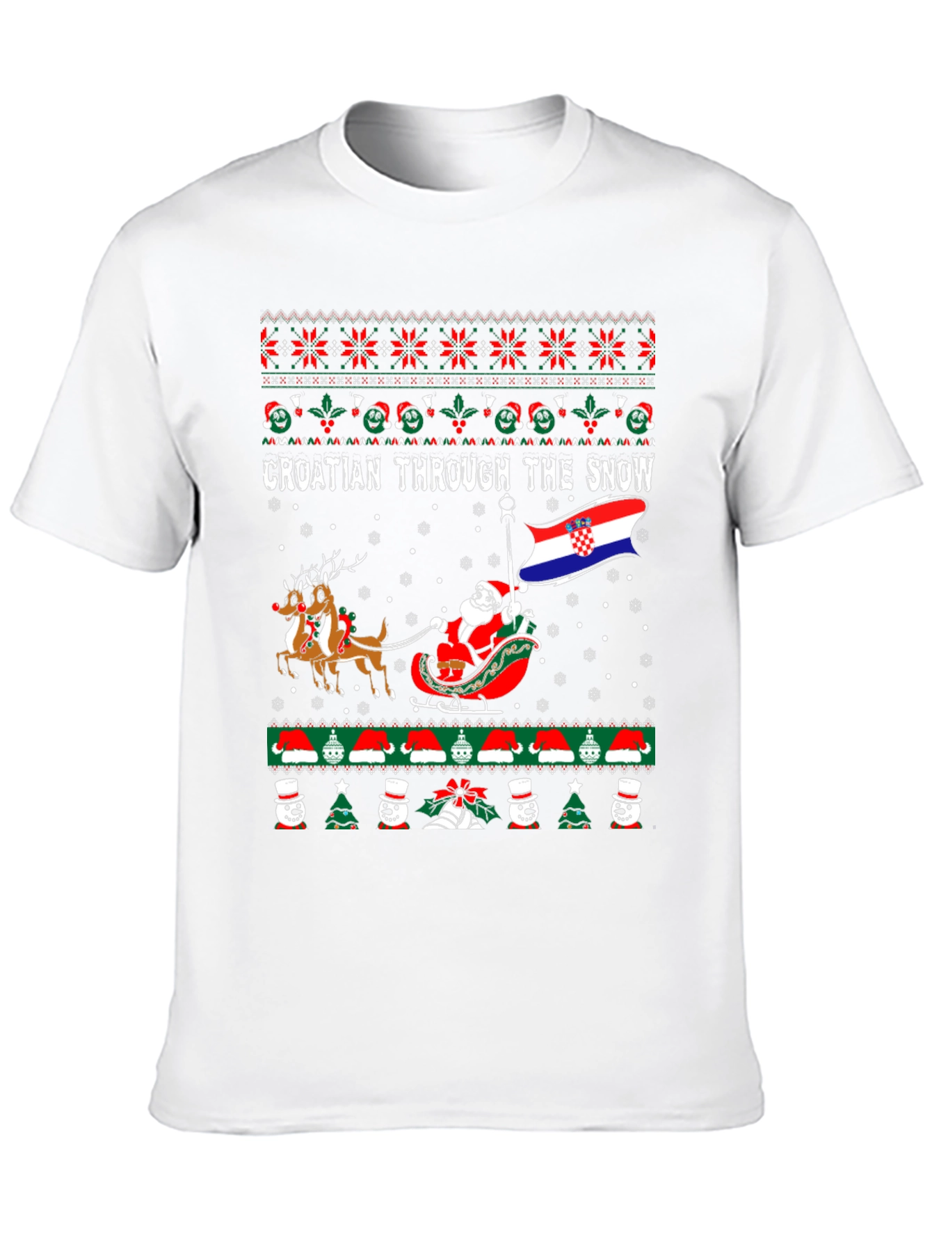 Croatian Through the Snow Ugly Christmas T-Shirt
