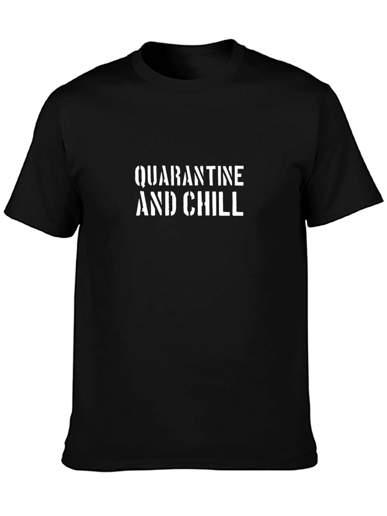 Quarantine and Chill Graphic Tee - Black Cotton Blend