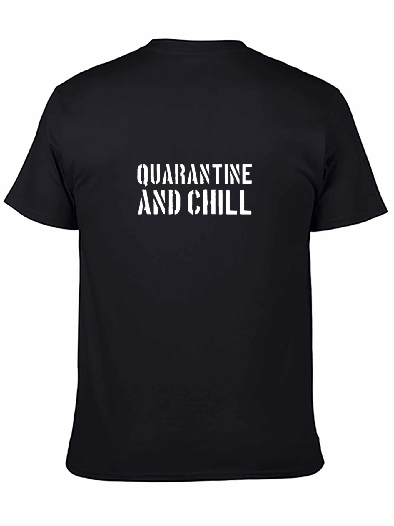 Quarantine and Chill Graphic Tee - Black Cotton Blend