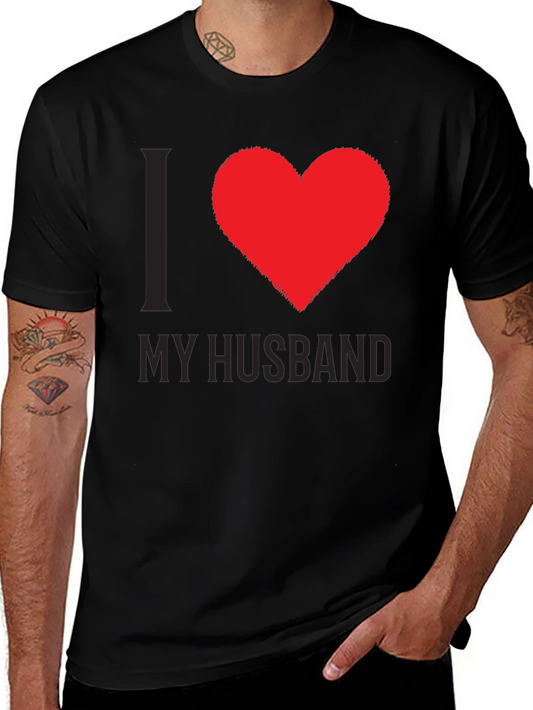 I Love My Husband Tee - Heart Graphic T-Shirt