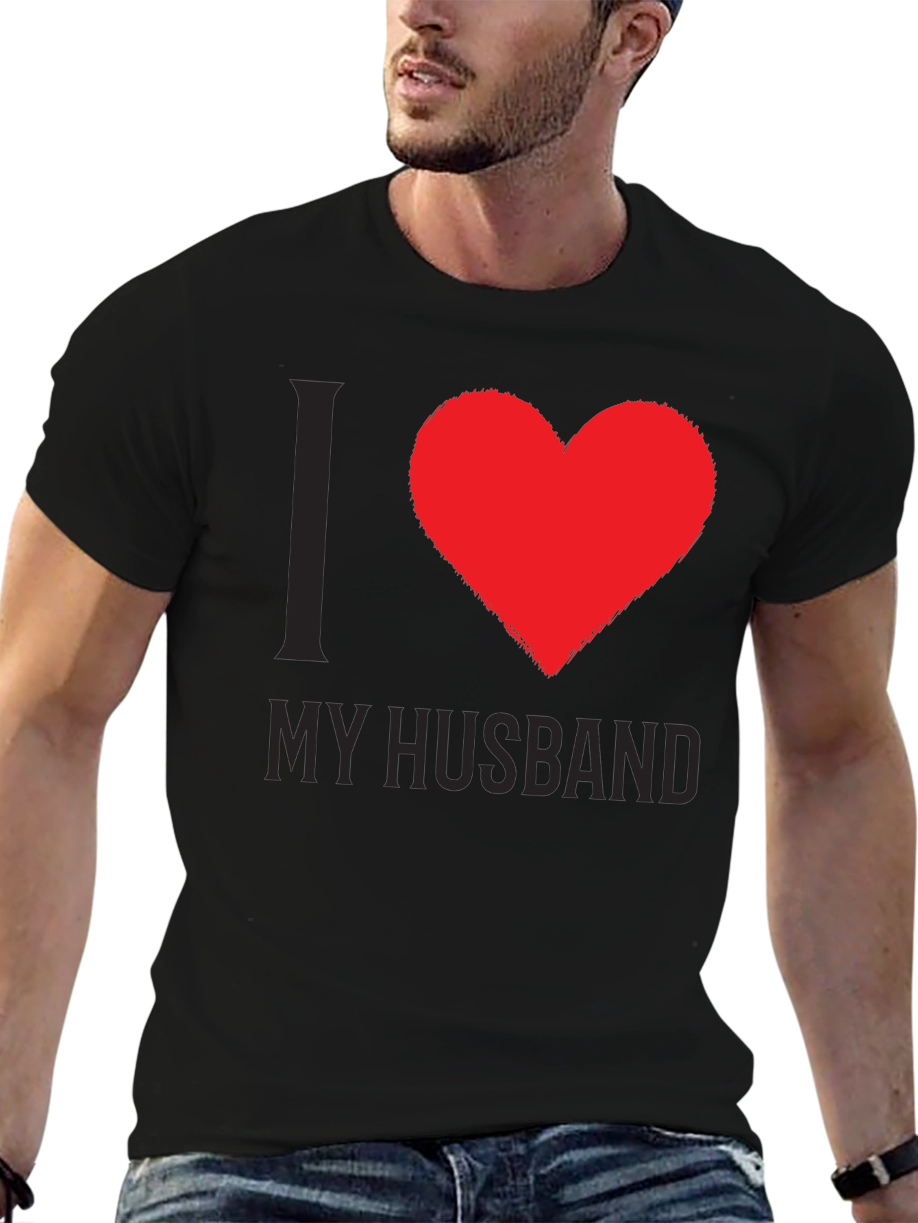 I Love My Husband Tee - Heart Graphic T-Shirt
