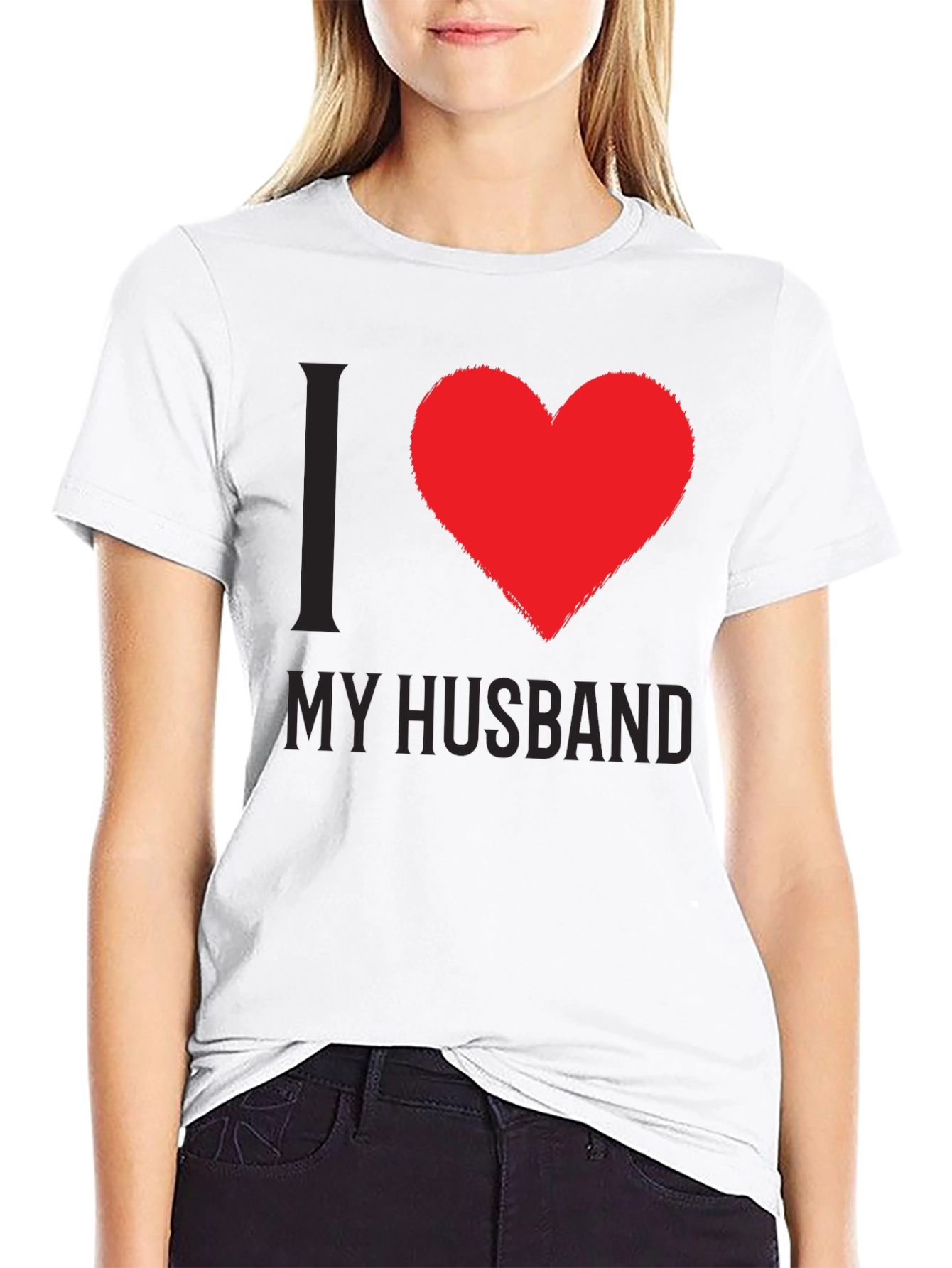 I Love My Husband Tee - Heart Graphic T-Shirt