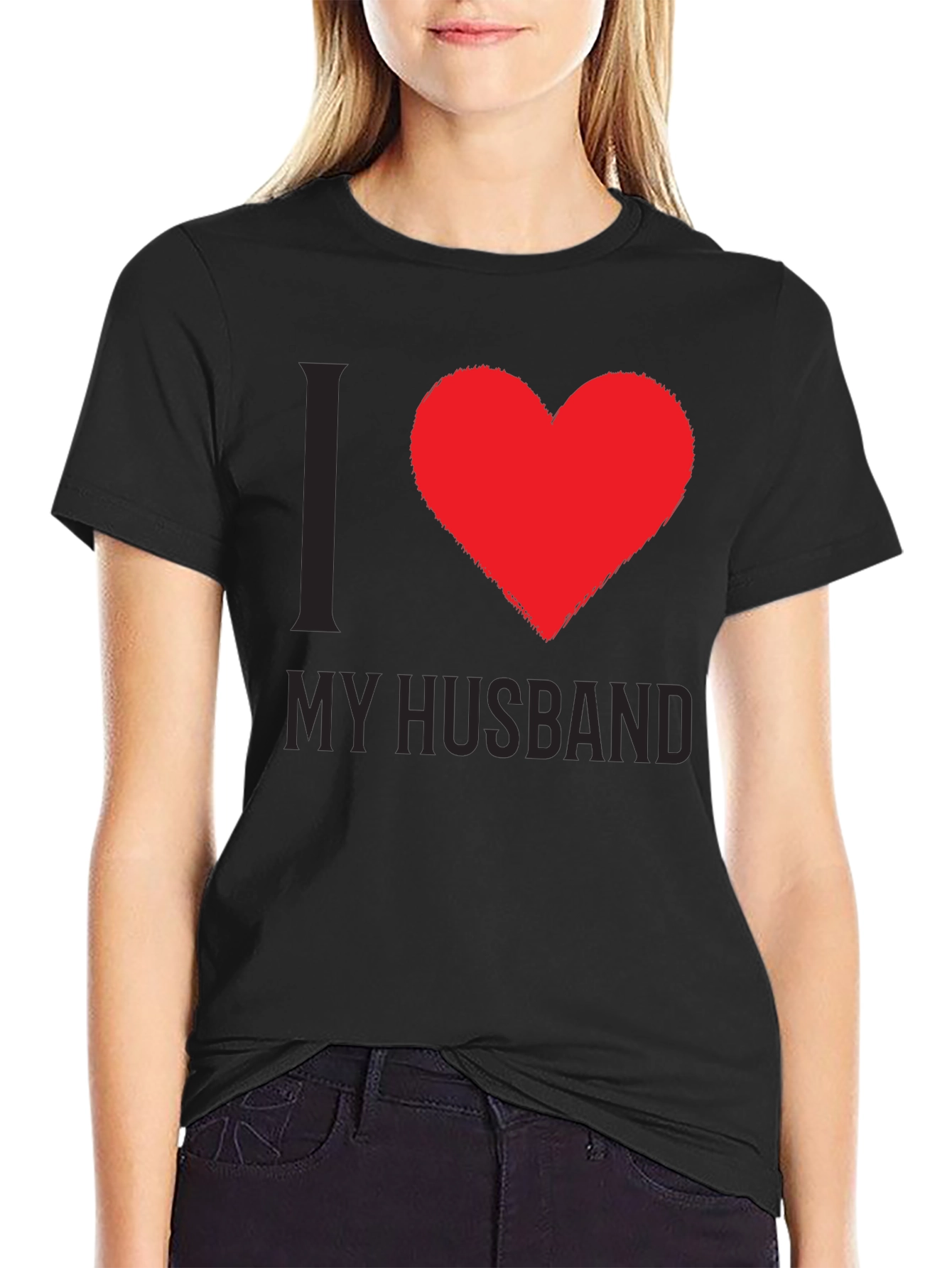 I Love My Husband Tee - Heart Graphic T-Shirt