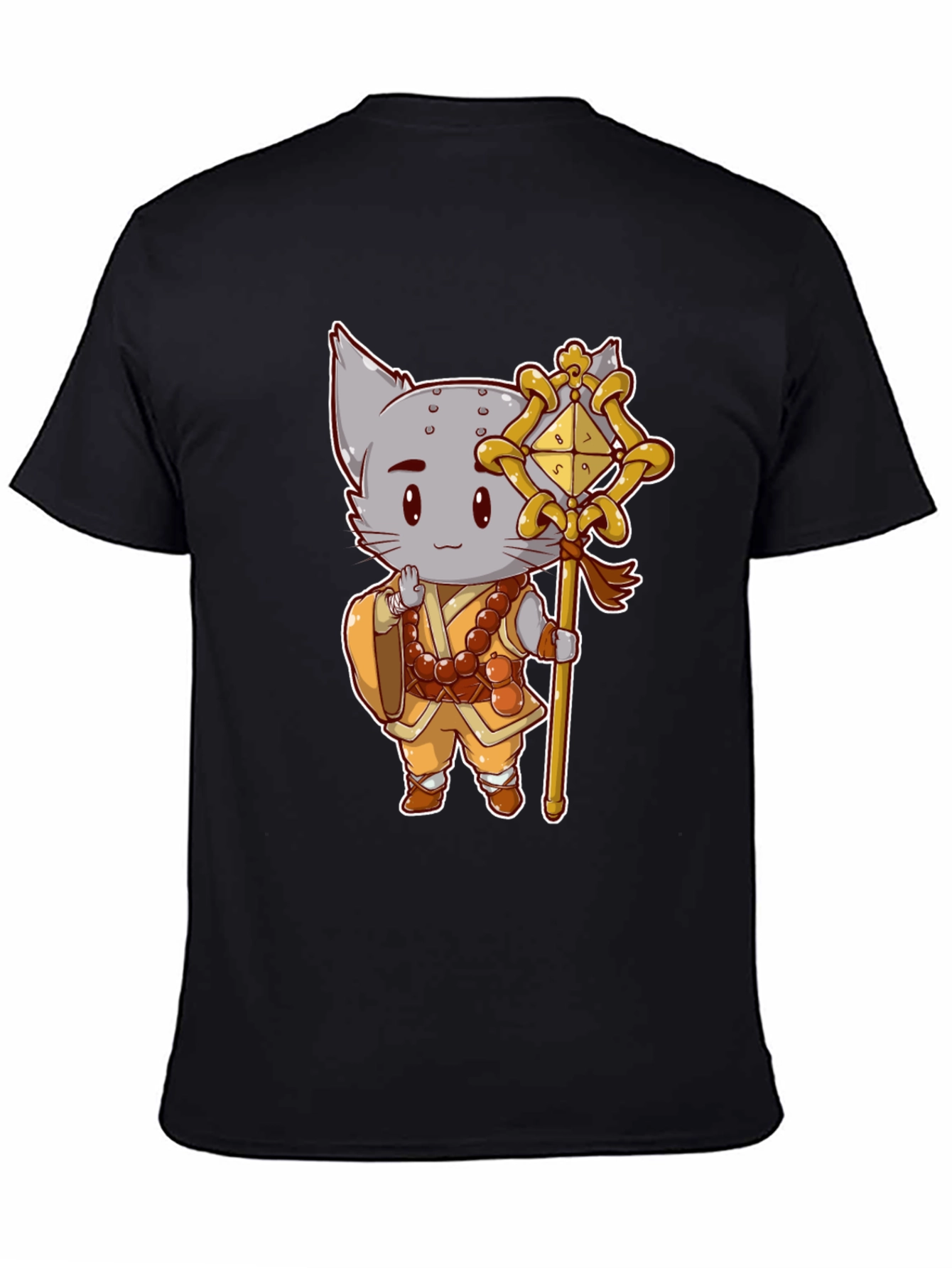 Monk Cat T-Shirt - Cute Anime Style